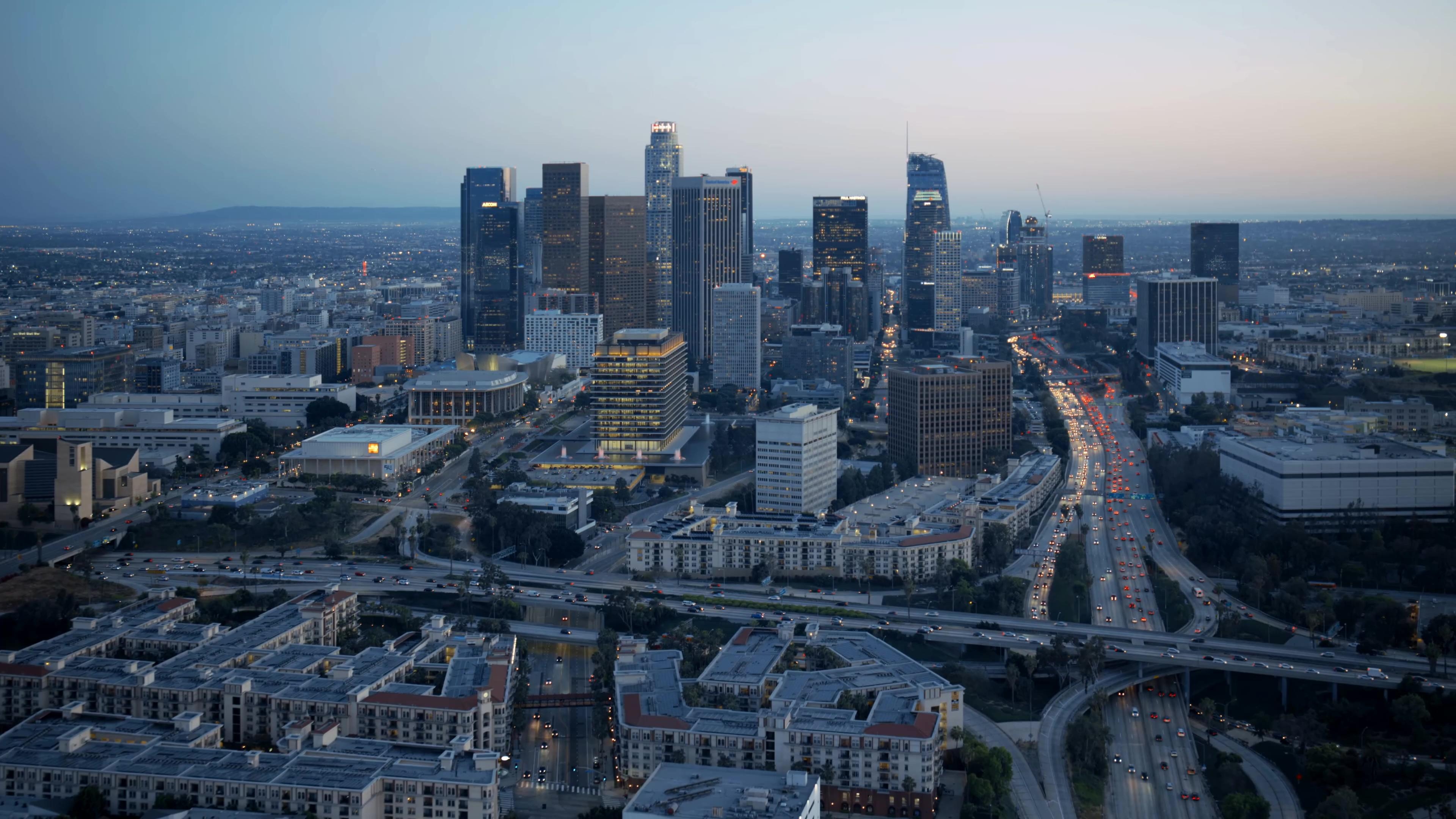 3840x2160 4K Aerial View of Los Angeles Live Wallpaper 3840 x 2160, Desktop