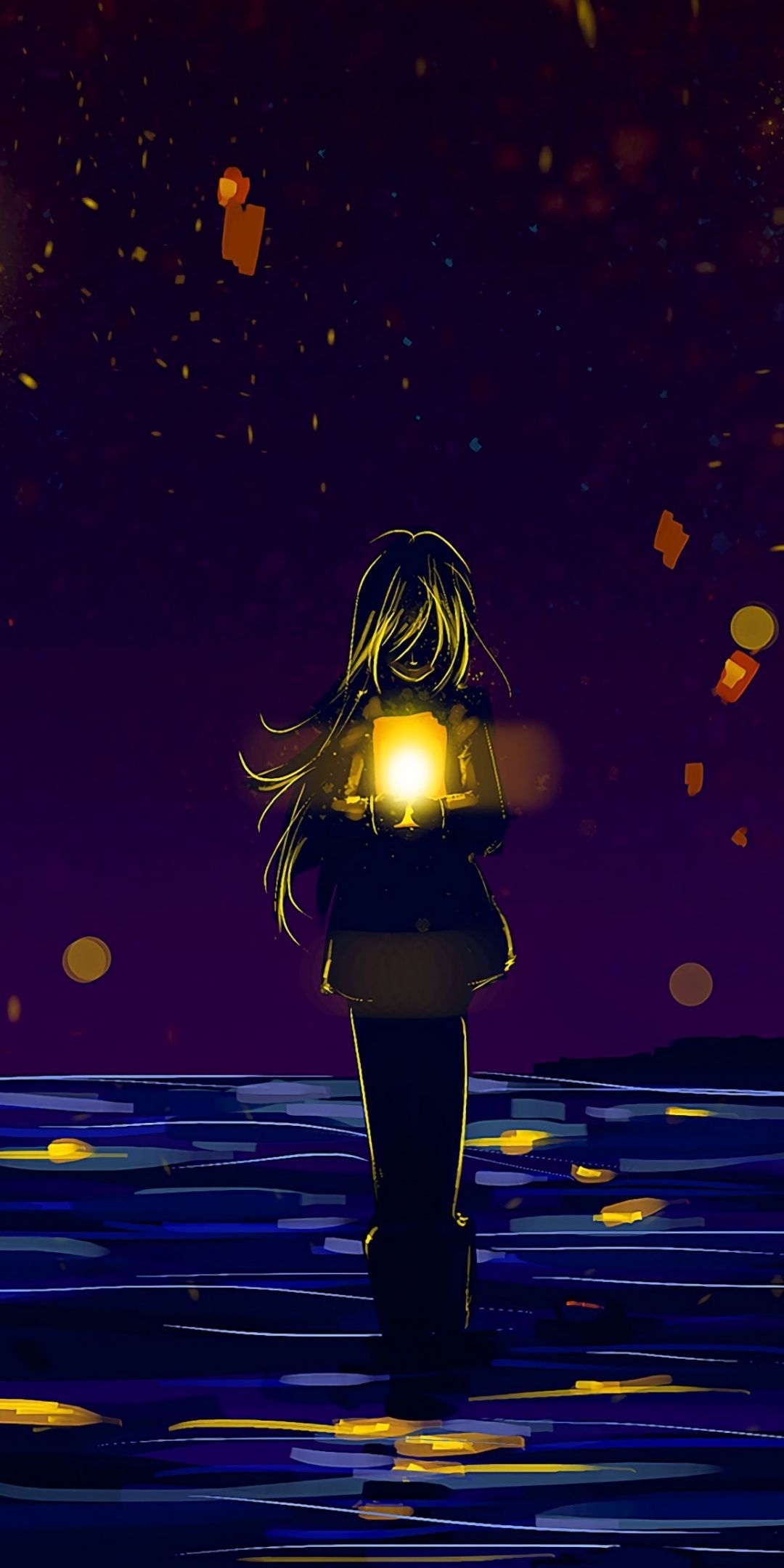 1080x2160 Girl Silhouette iPhone Wallpaper, Phone