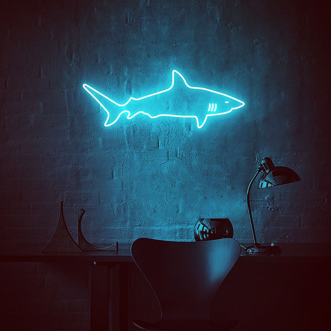 1080x1080 Shark Neon Sign, Phone