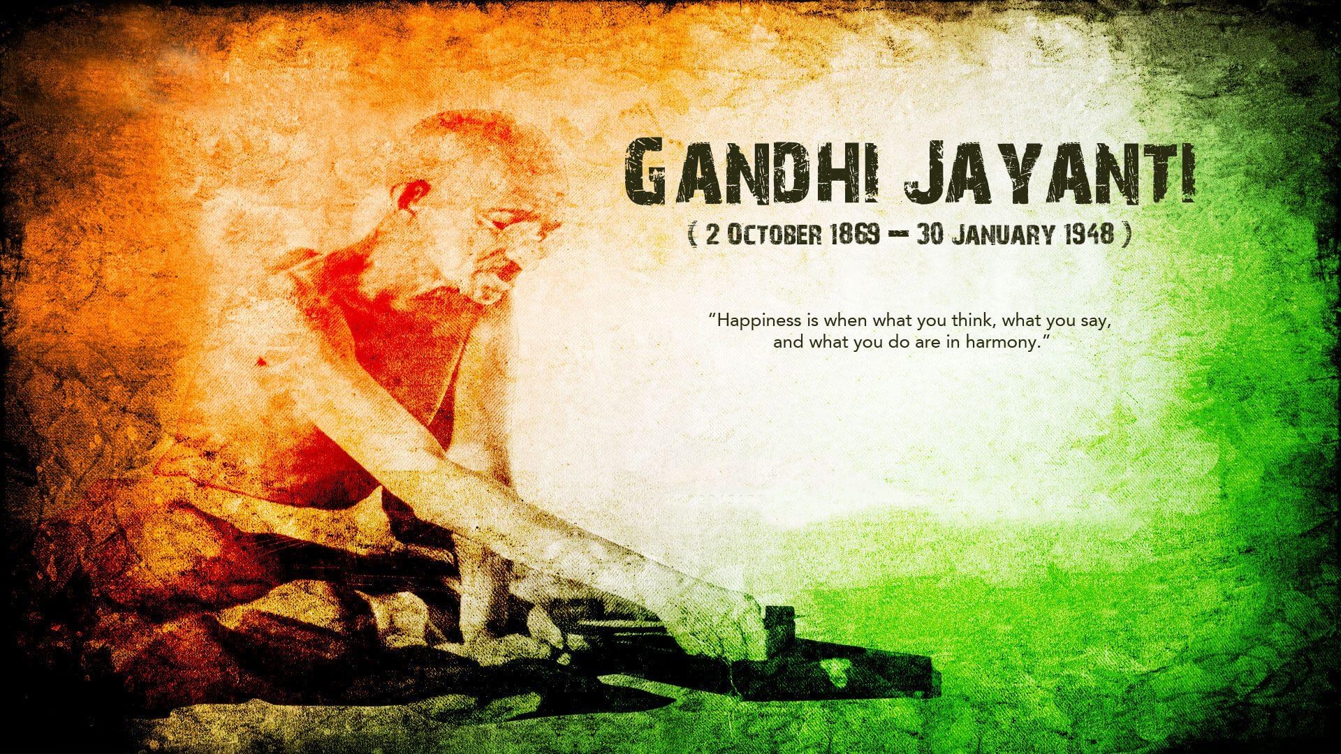 1920x1080 Happy Gandhi Jayanti 2019. Image, Quotes, Wishes, Messages, Desktop