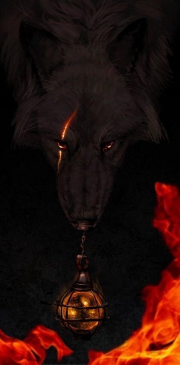 630x1280 Elemental wolf wallpaper, Phone