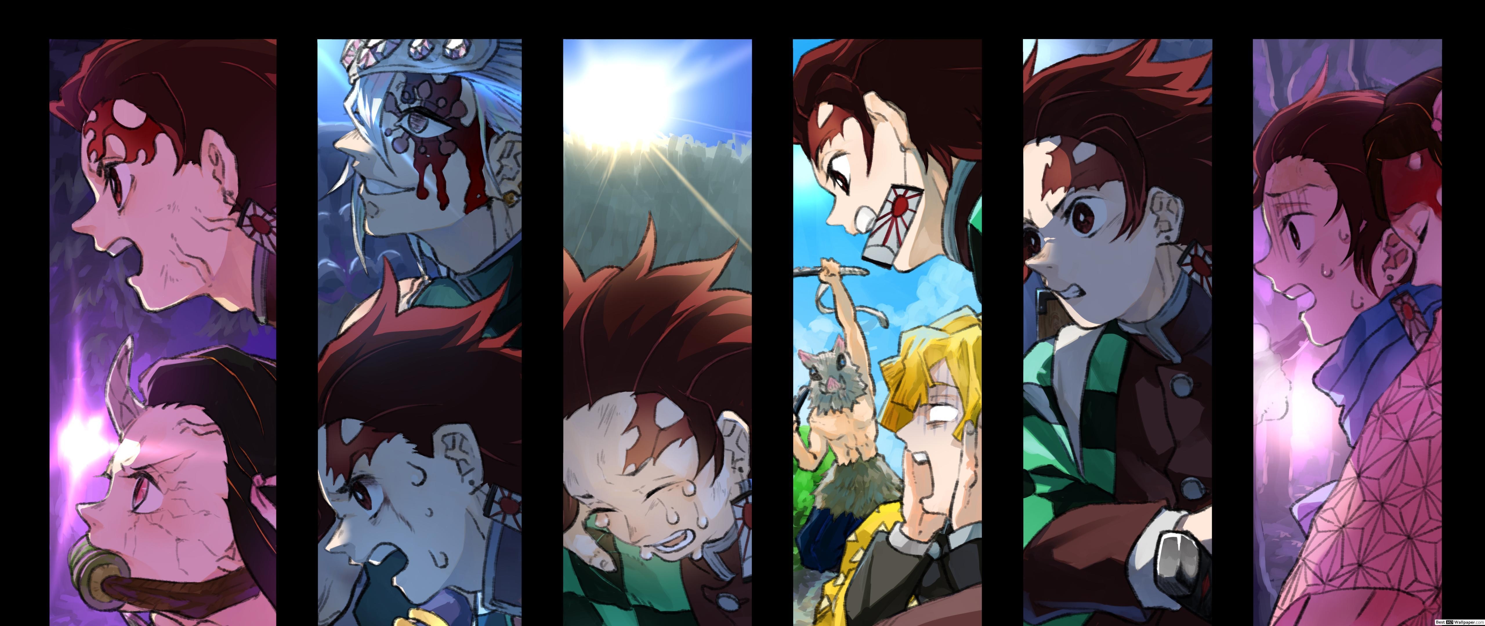 5120x2160 Demon Slayer, Kimetsu No Yaiba Collabs HD wallpaper download, Dual Screen