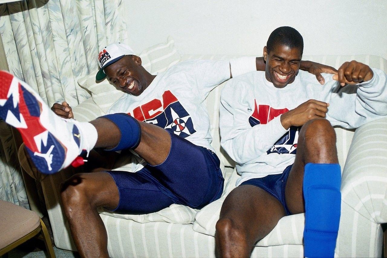 1280x860 Download HD basketball, NBA, USA, Michael Jordan, Magic Johnson, Desktop