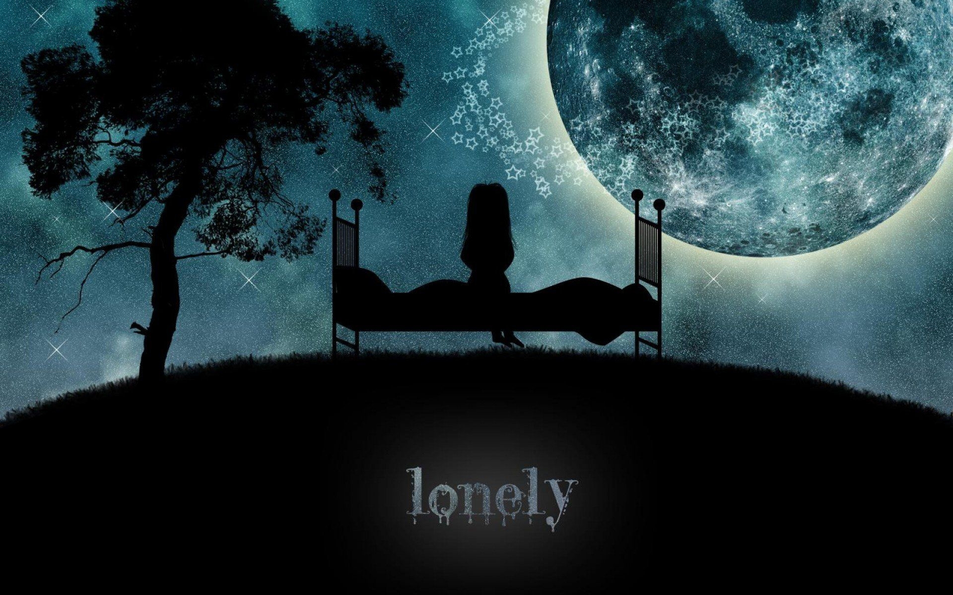 1920x1200 lonely, Mood, Sad, Alone, Sadness, Emotion, People, Loneliness, Solitude, Original, Moon, Girl Wallpaper HD / Desktop and Mobile Background, Desktop