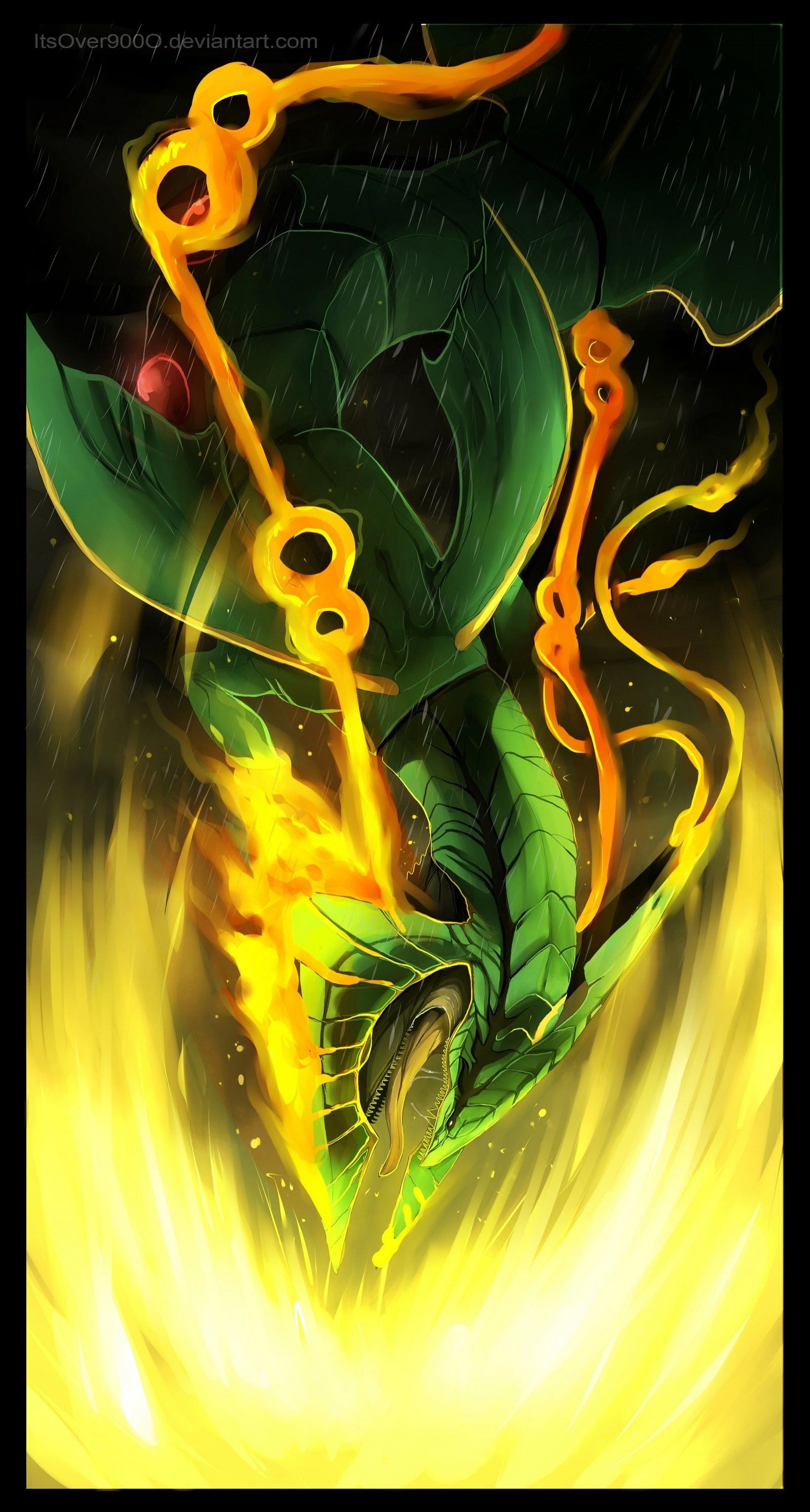 1600x2990 Shiny Mega Rayquaza, Phone