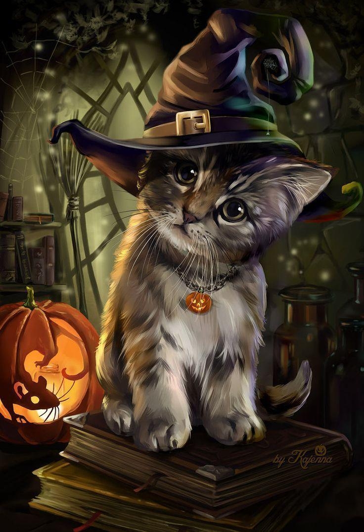 740x1080 3D Cute Halloween Cat Wallpaper iPhone. kittens & puppies, Phone