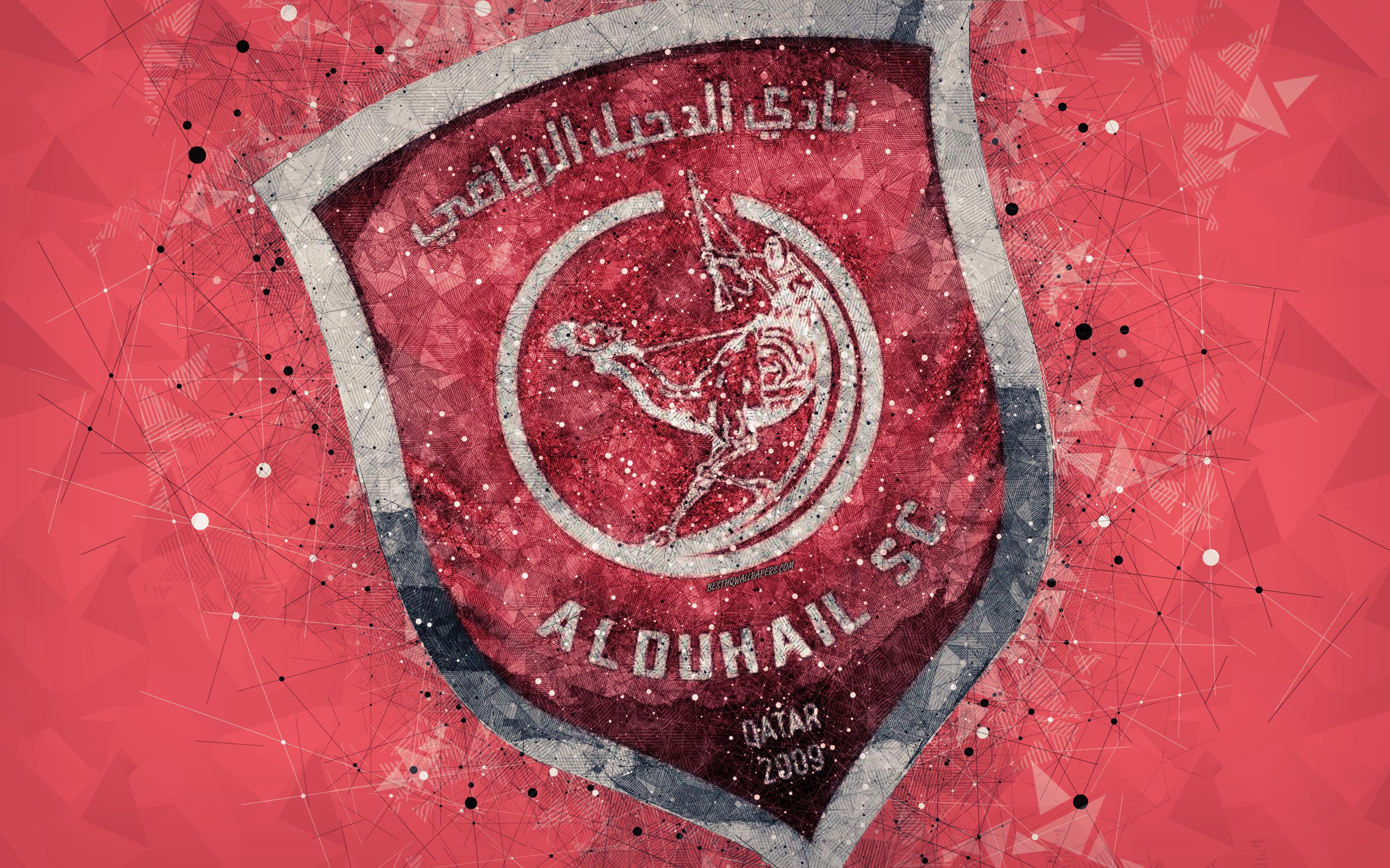 3840x2400 Download Wallpaper Al Duhail SC, 4k, Geometric Art, Qatar Football, Desktop