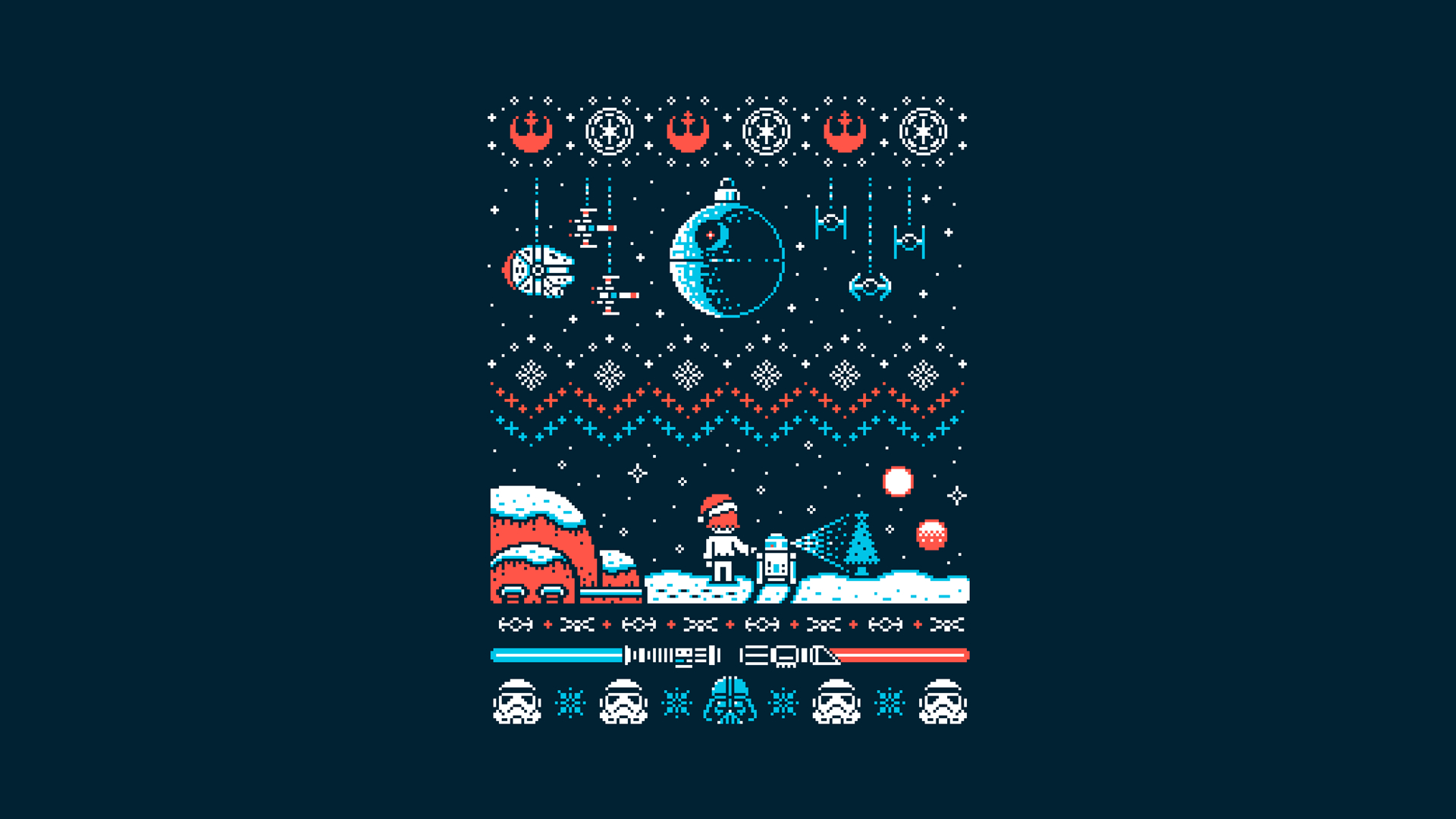 1920x1080 Turned this Star Wars Christmas sweater design into a wallpaper, Desktop