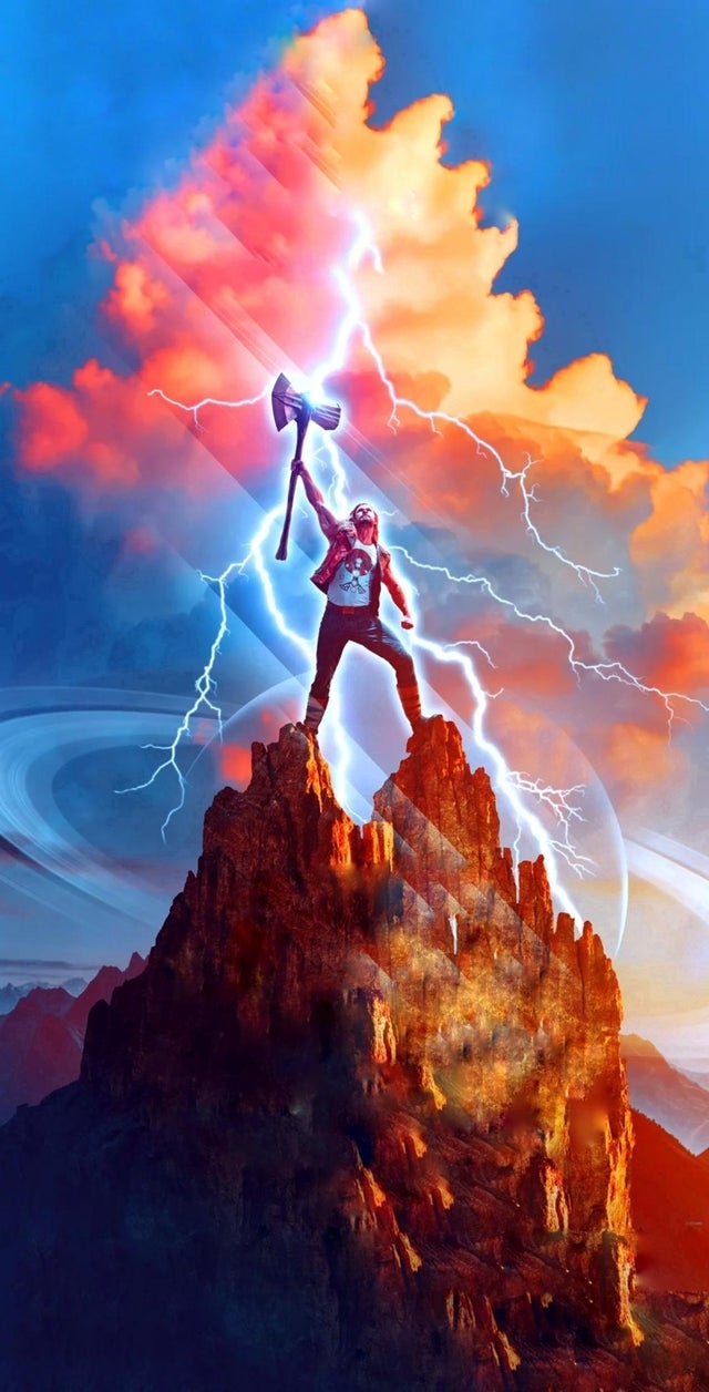 640x1260 Textless Phone Wallpaper for Thor: Love and Thunder Poster, Phone