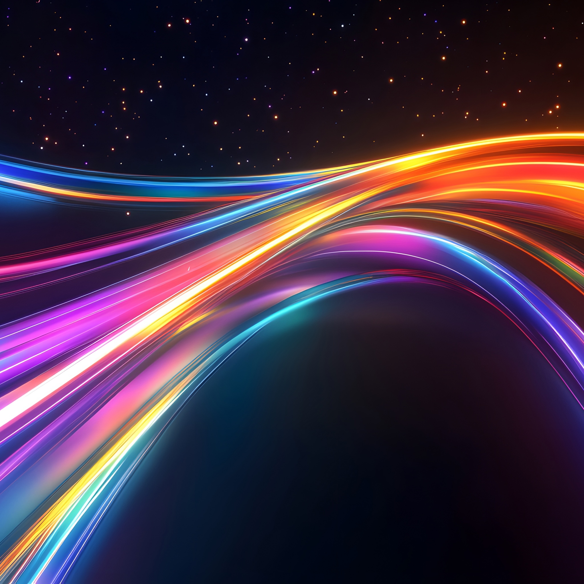 2050x2050 Dynamic Wallpaper 4K, Neon trails, Phone