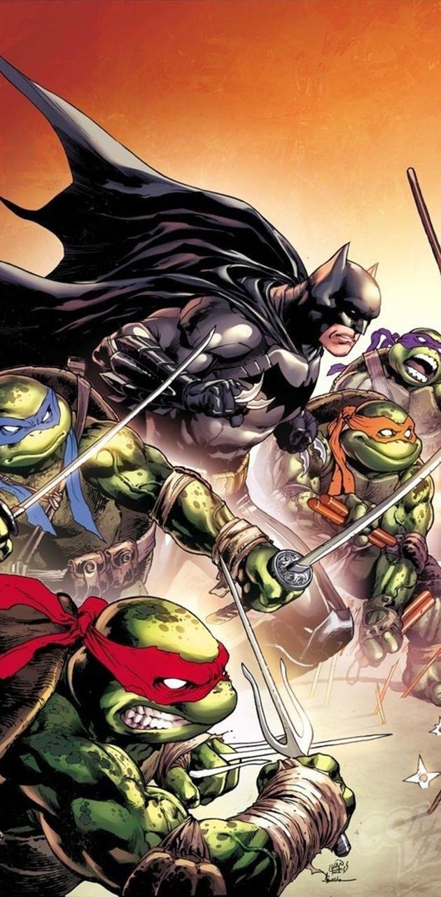 630x1280 Batman TMNT wallpaper, Phone