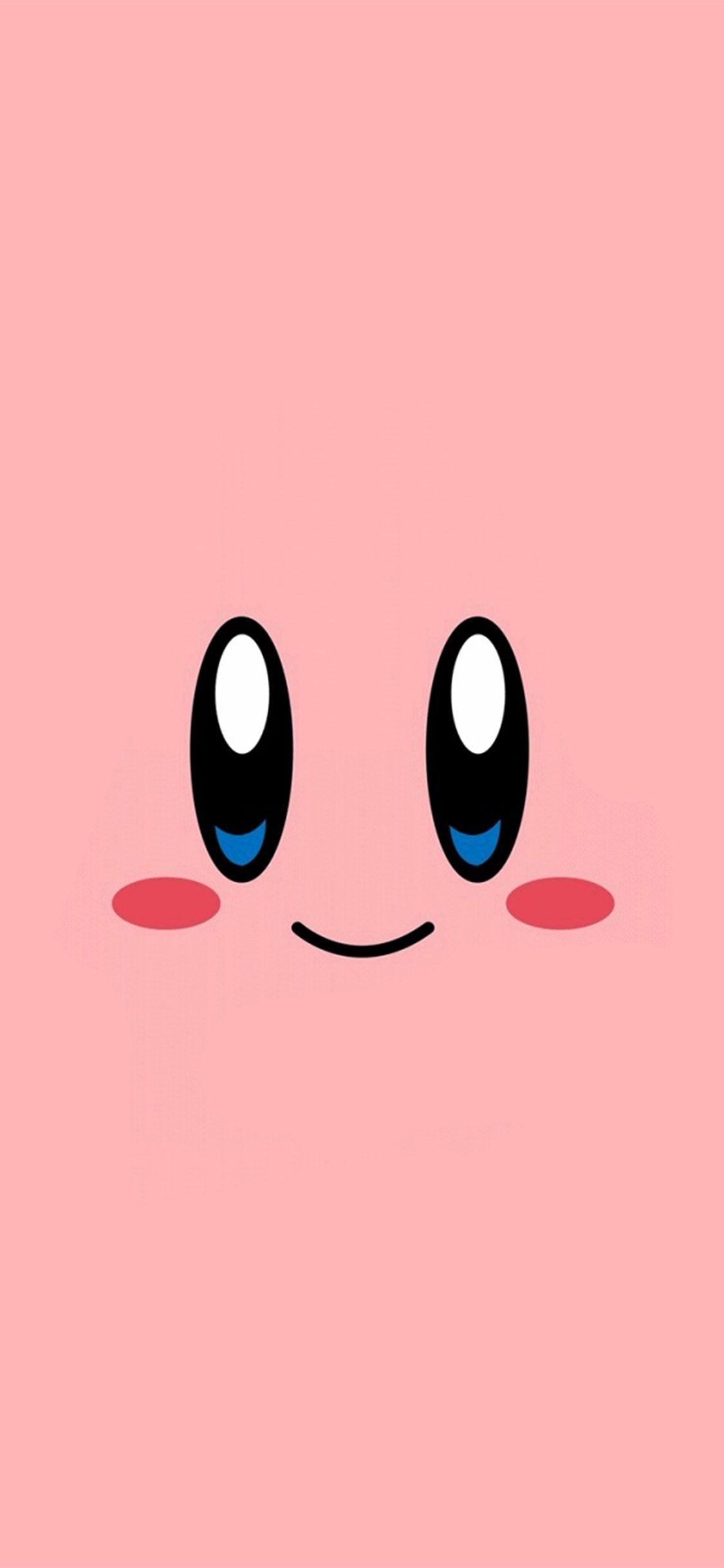 1130x2440 kirby pink face cute illustration art, Phone