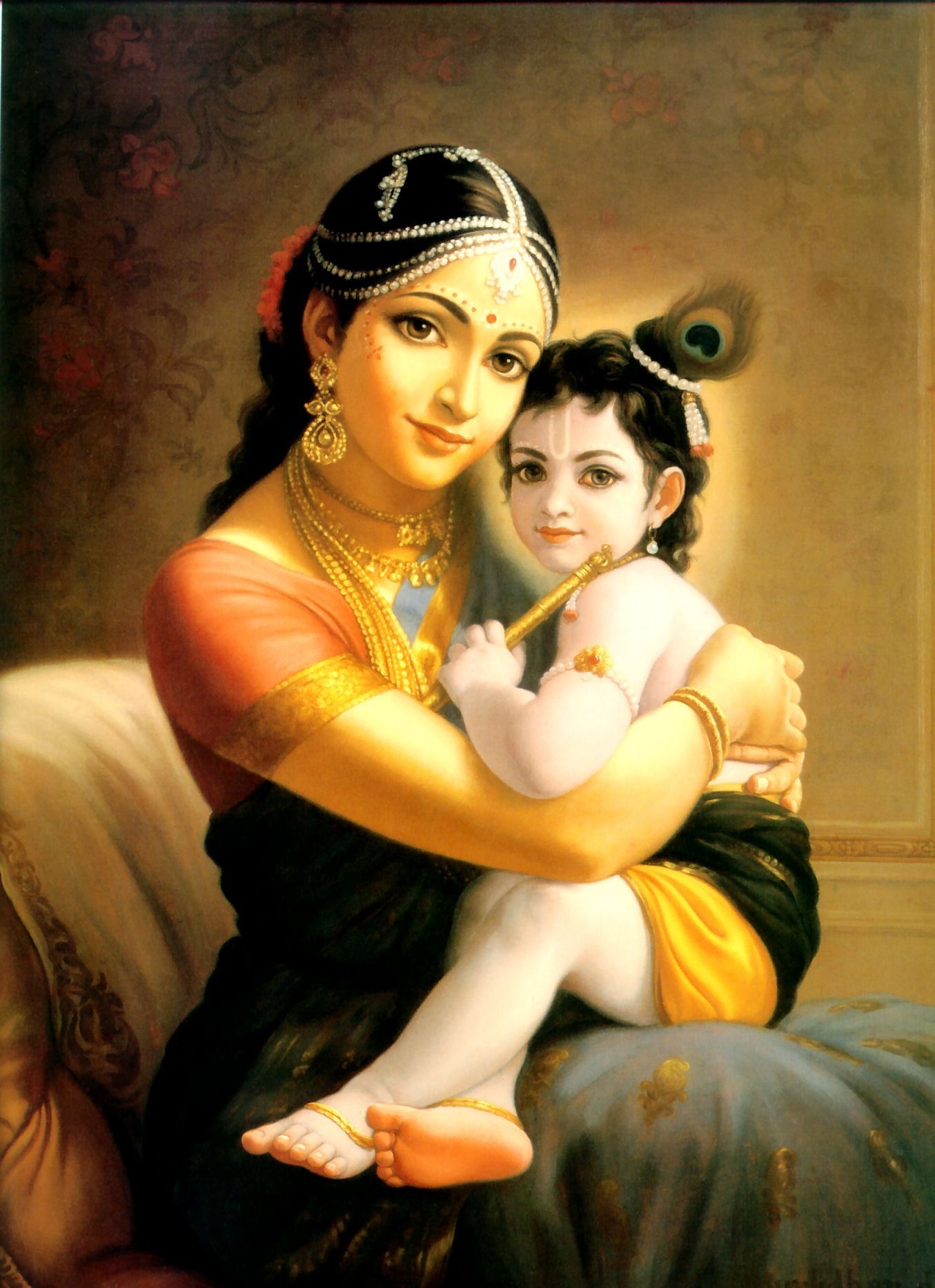 1360x1870 Mother Yasoda Binds Krishna. Baby krishna, Yashoda krishna, Krishna janmashtami, Phone