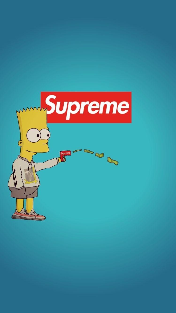 750x1340 Supreme Wallpaper Bart Simpsons Wallpaper Bart Simpson, Phone