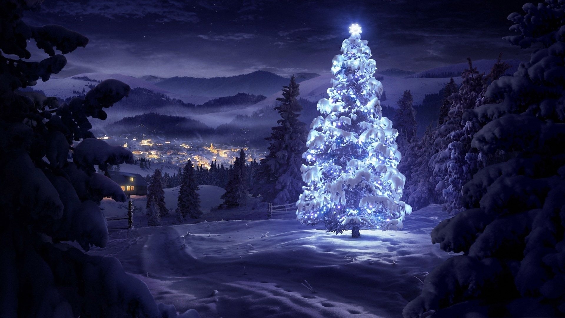 1920x1080 Christmas Night Wallpaper Free Christmas Night Background, Desktop