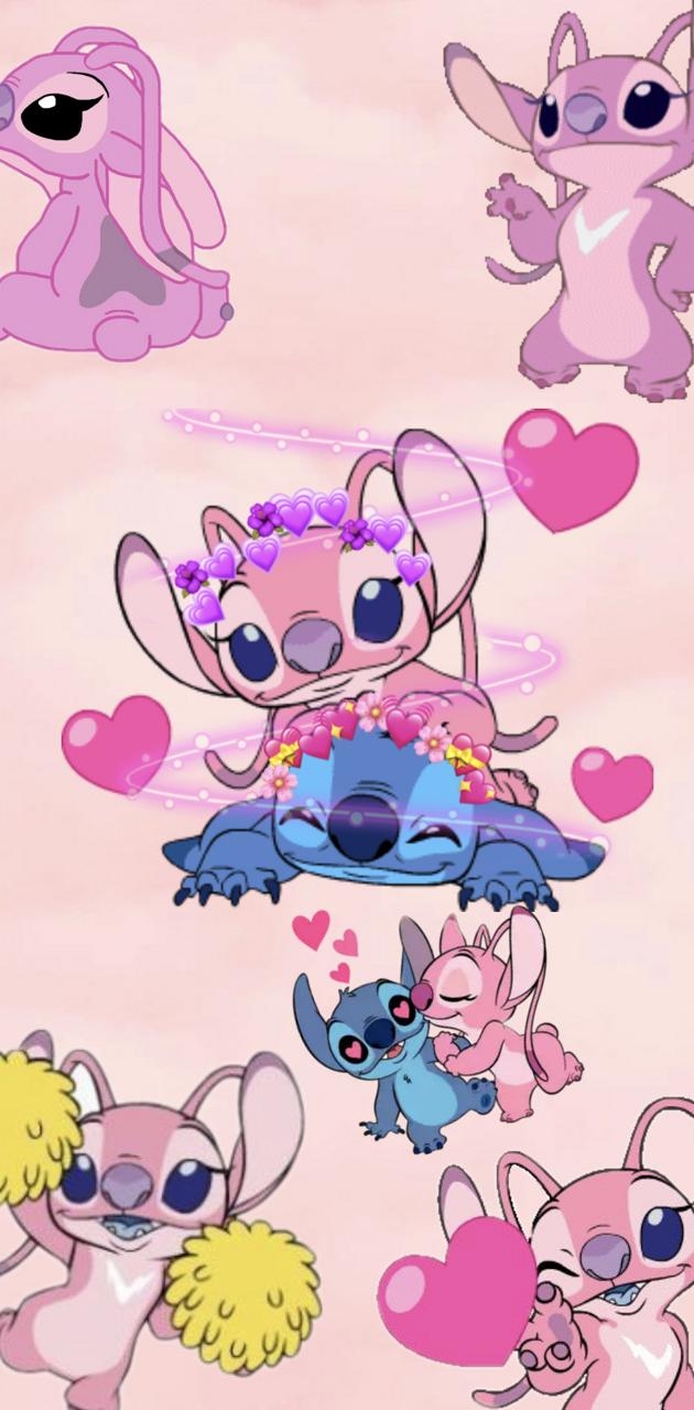 630x1280 Pink stitch wallpaper, Phone