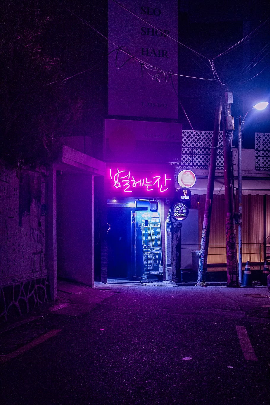 910x1370 HD wallpaper: seoul, south korea, noir, alley, cyberpunk, neon, Phone