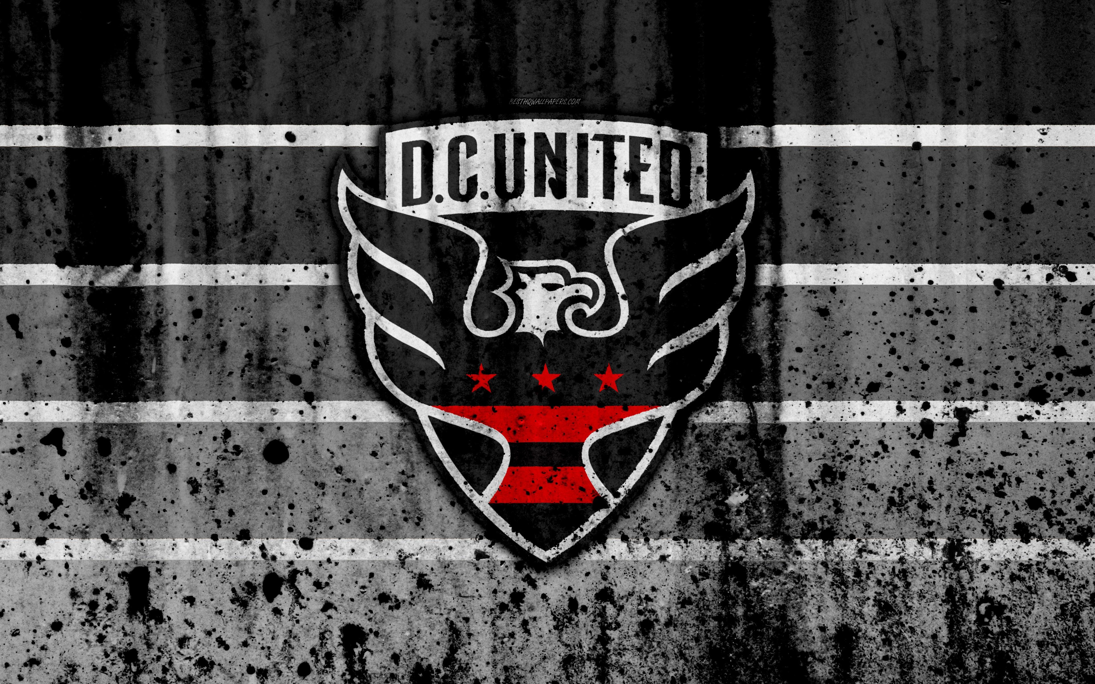 3840x2400 Download wallpaper 4k, FC DC United, grunge, MLS, art, Eastern, Desktop