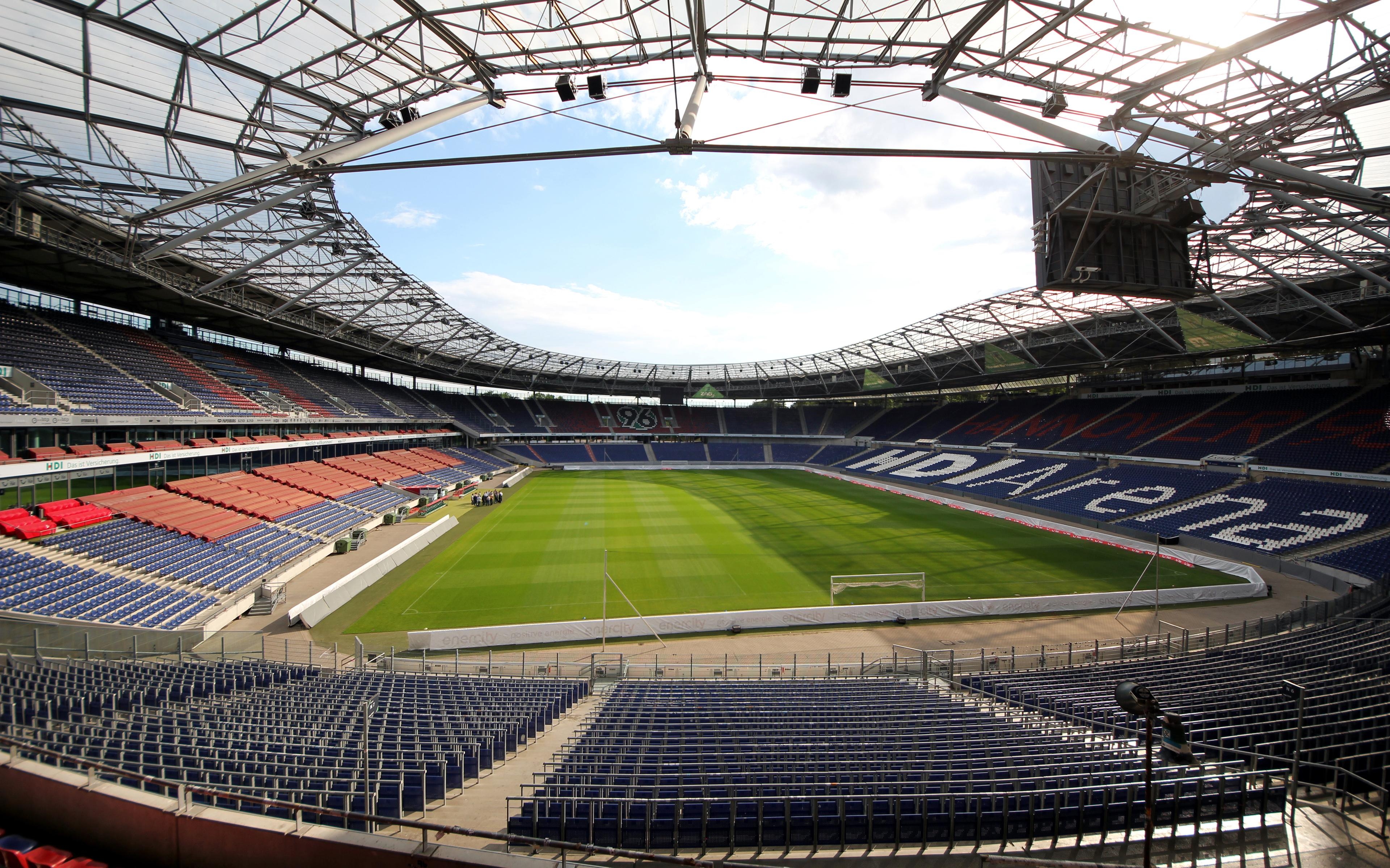 3840x2400 Download wallpaper HDI Arena, Hannover football stadium, 4k, Desktop