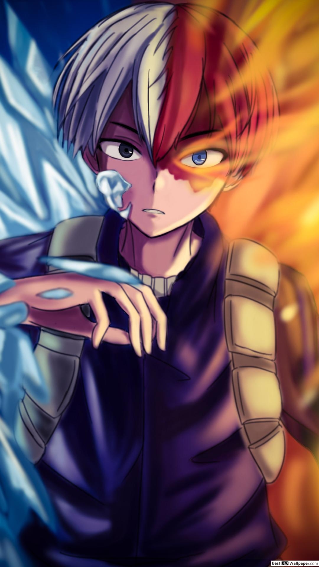 1080x1920 My Hero Academia Todoroki (Fire & Ice) HD fond d'écran télécharger, Phone