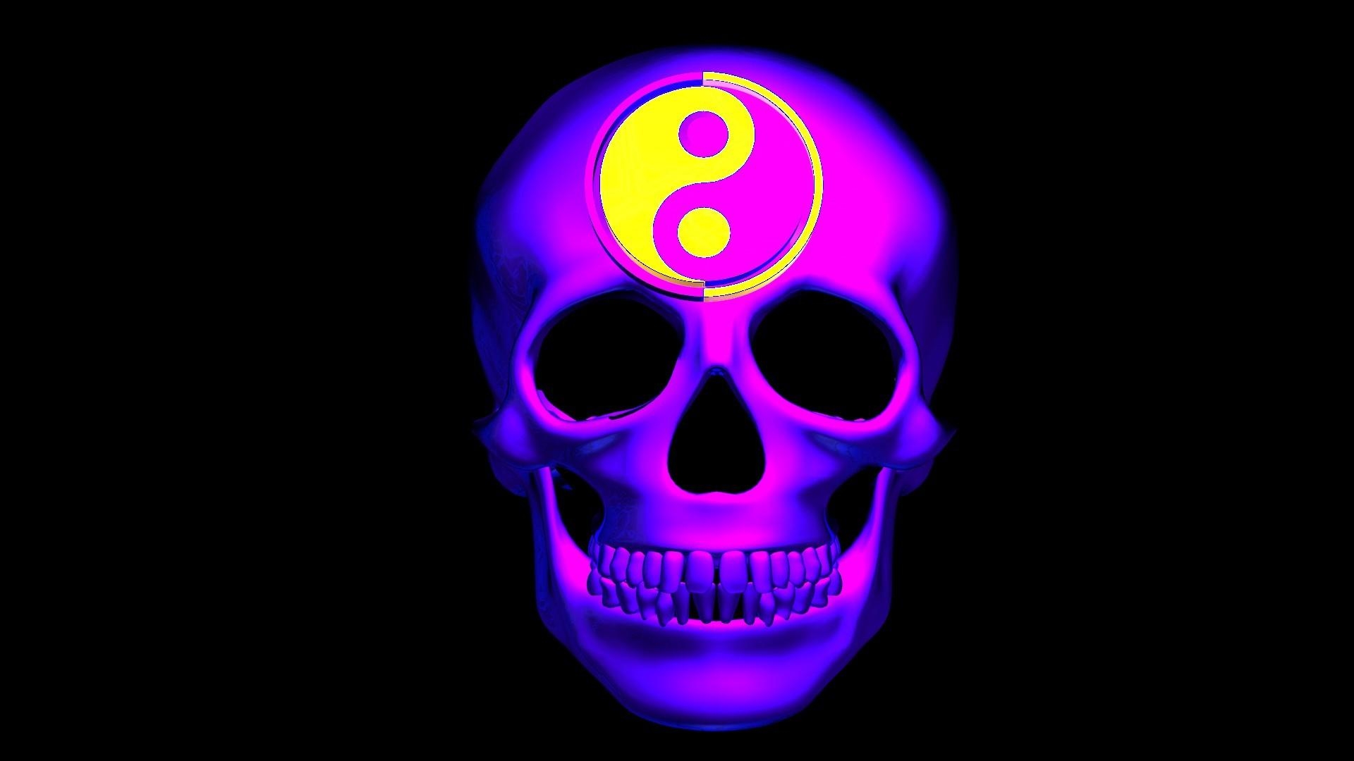 1920x1080 Purple Skull Wallpaper, Desktop