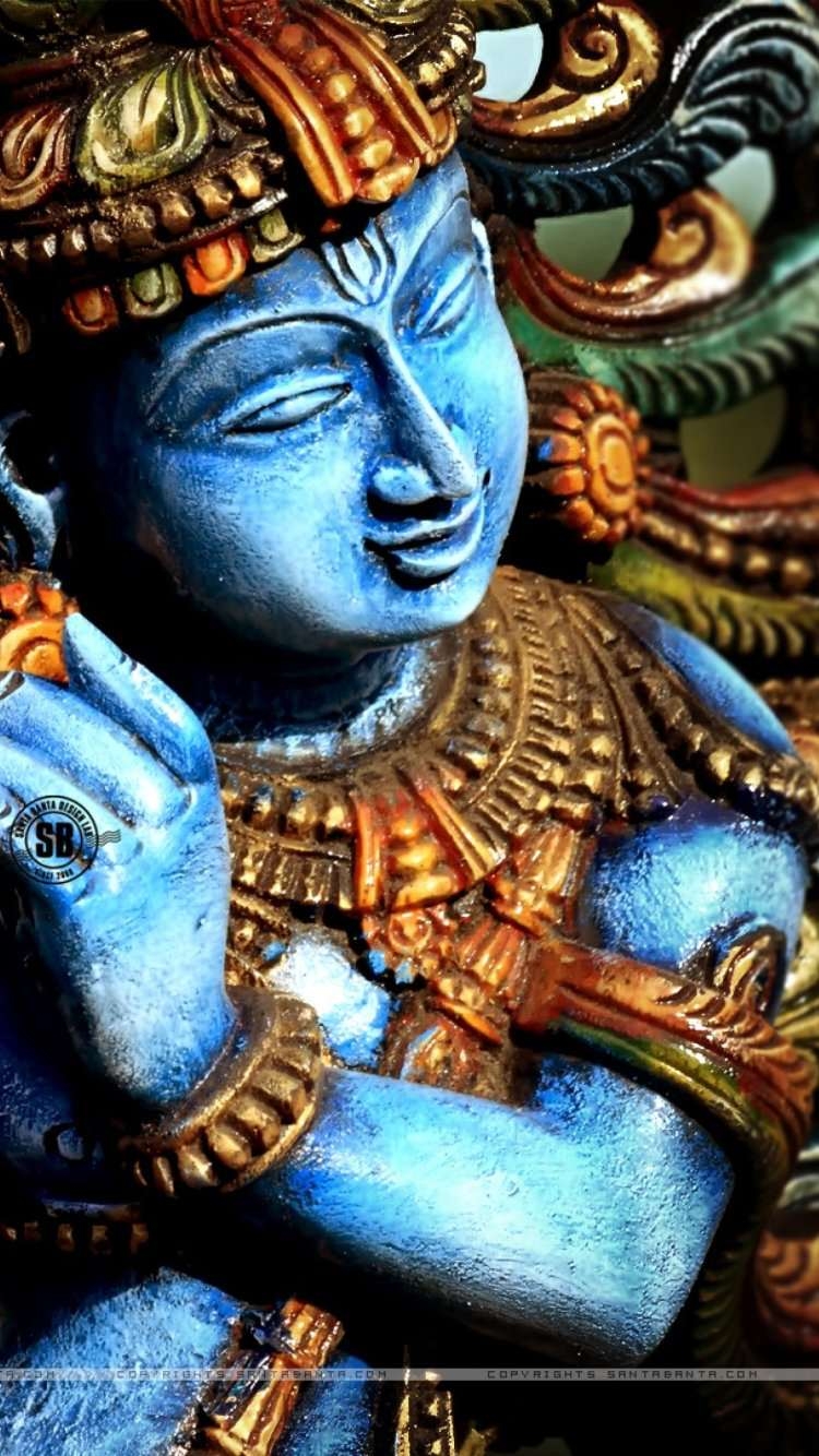 750x1340 Lord Krishna Statue Wallpaper Classic Krishna Wallpaper Digital Download, Phone