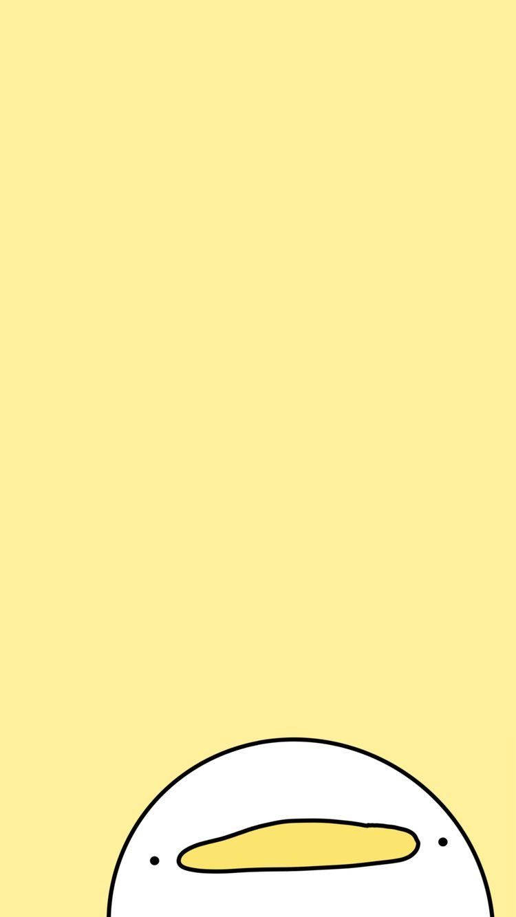 750x1340 Download Duck Face Over Cute Pastel Yellow Aesthetic Wallpaper, Phone