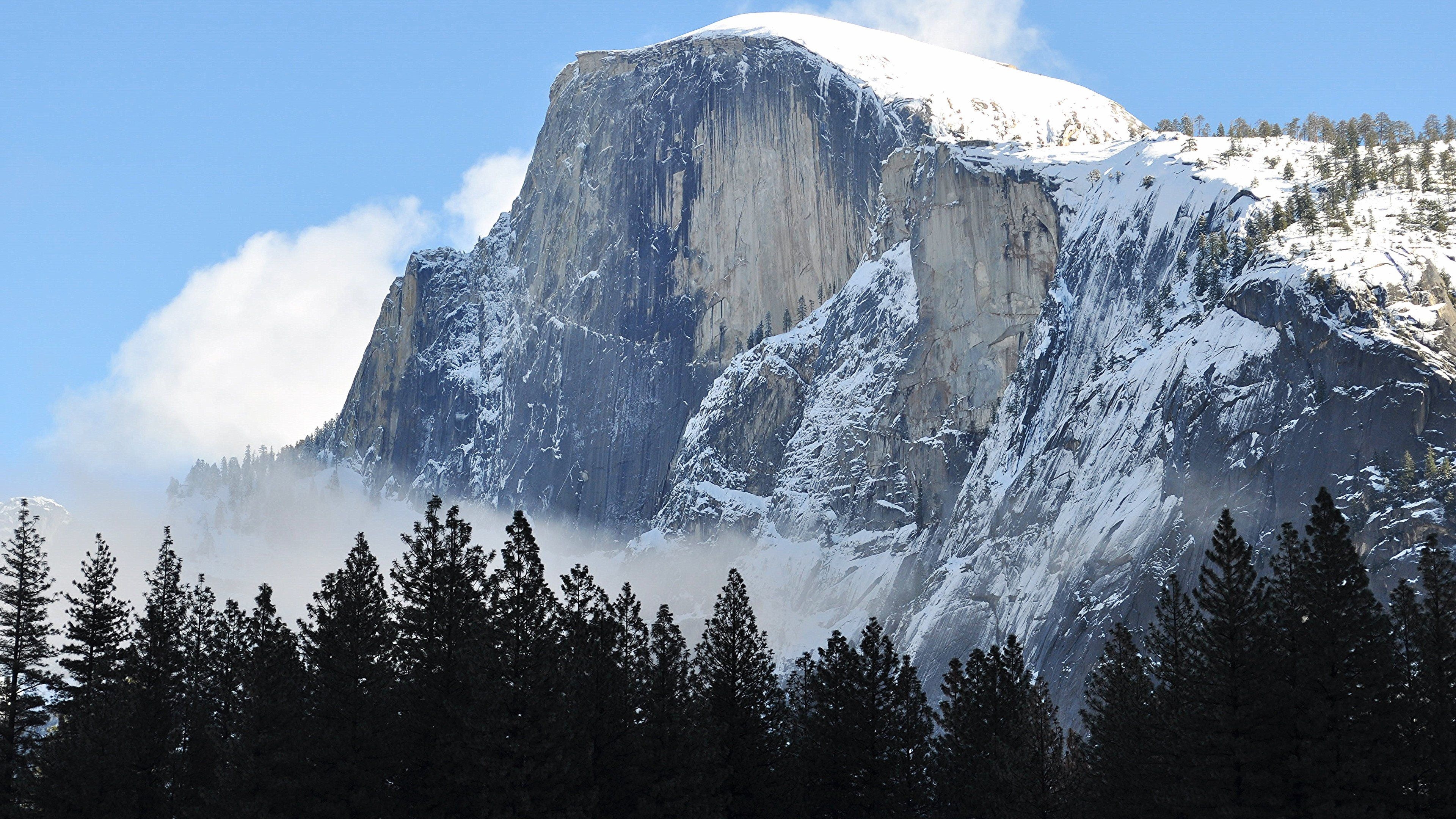 3840x2160 Half Dome in Winter Yosemite National Park 4K wallpaper, Desktop