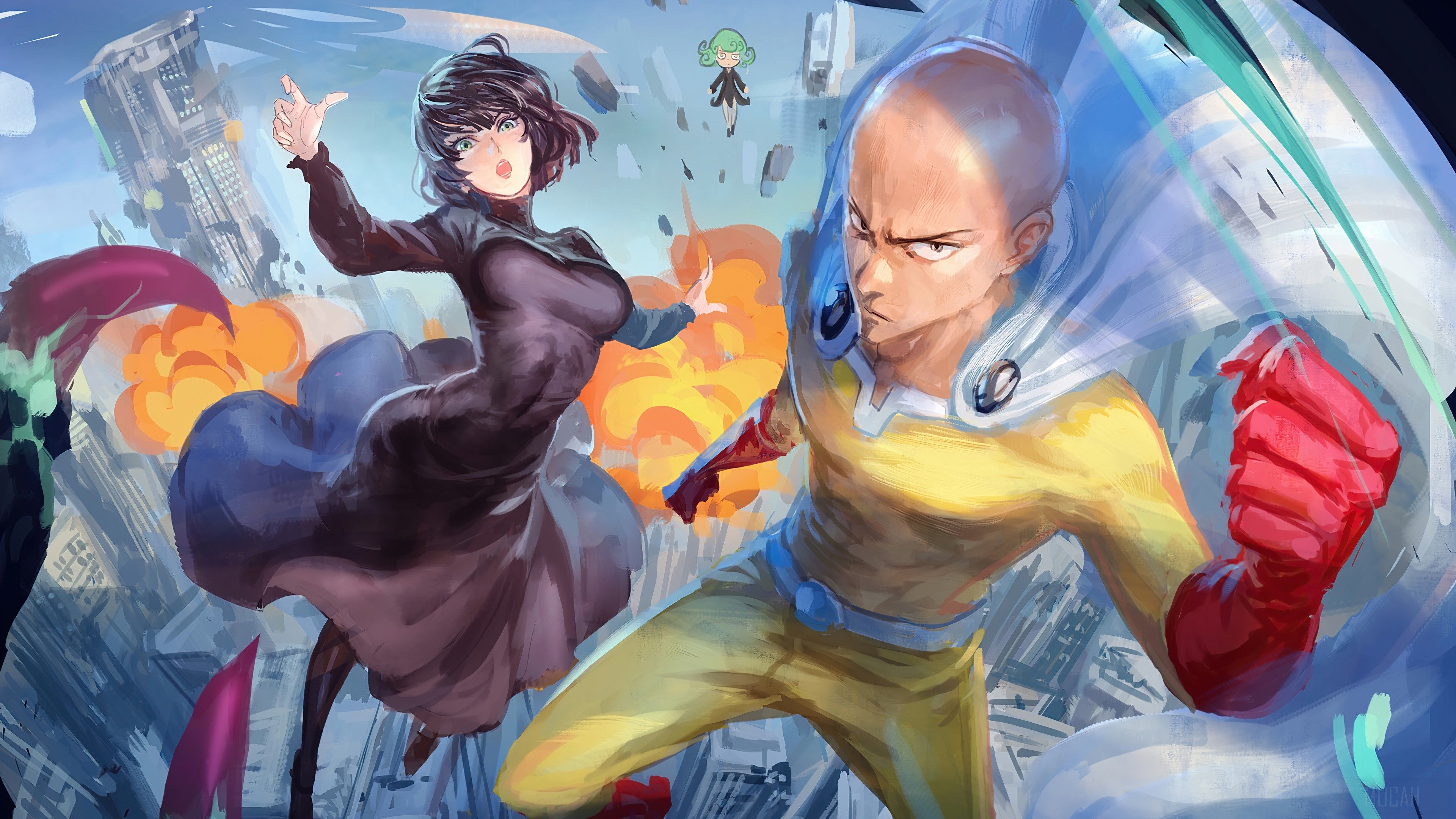 3840x2160 Saitama, Fubuki, Tatsumaki, One Punch Man, Anime, ワンパンマン 4k wallpaper. Mocah HD Wallpaper, Desktop