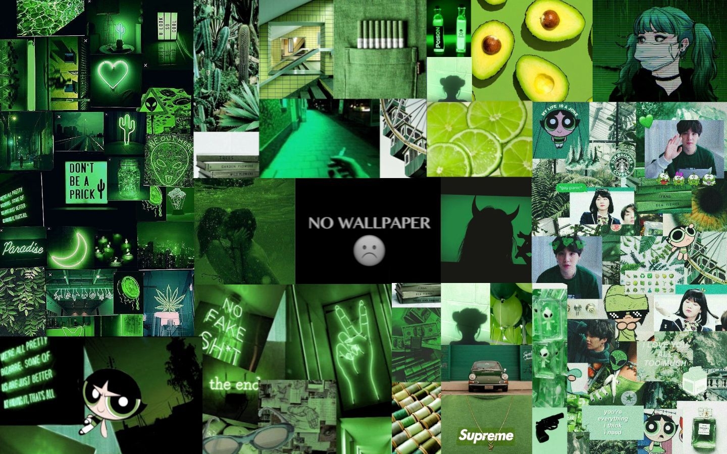 1440x900 Green Collage Wallpaper Free Green Collage Background, Desktop