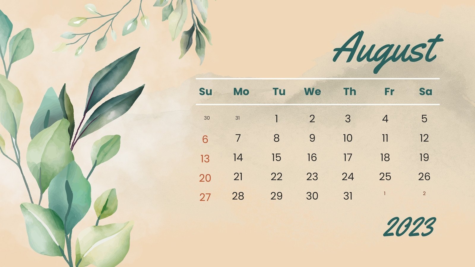 1600x900 printable, monthly calendar, Desktop