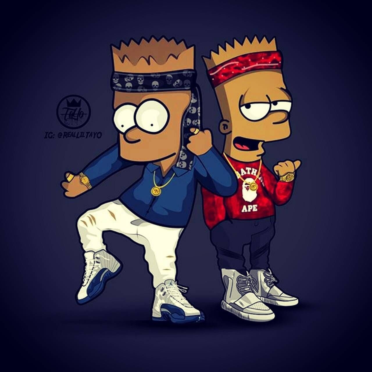 1280x1280 Bart Simpson Supreme Wallpaper, Phone