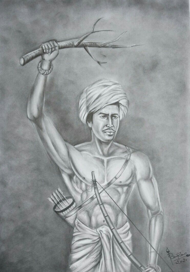 750x1070 Pencil Portrait Of Birsa Munda by Artist Ravi Rao. Pencil portrait, Art drawings sketches simple, Eagle picture, Phone