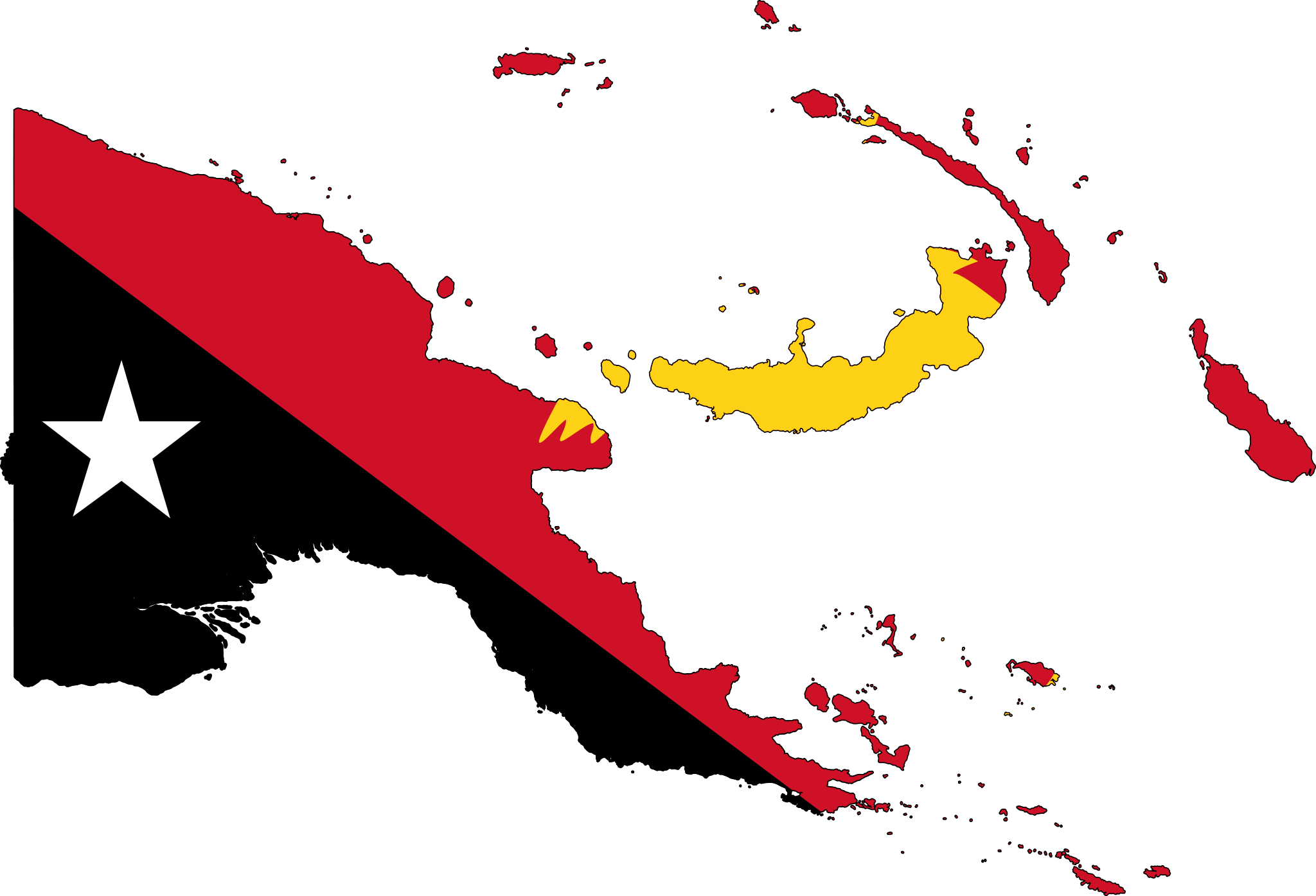 2050x1400 Papua New Guinea Flag Map large map 파푸아뉴기니. PNG, Desktop