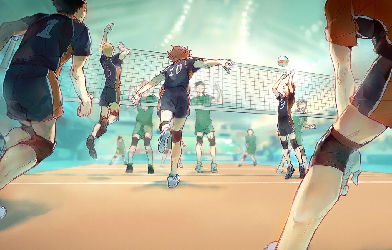 1340x850 Wallpaper the game, guys, Volleyball, Haikyuu image for desktop, section сёнэн, Desktop