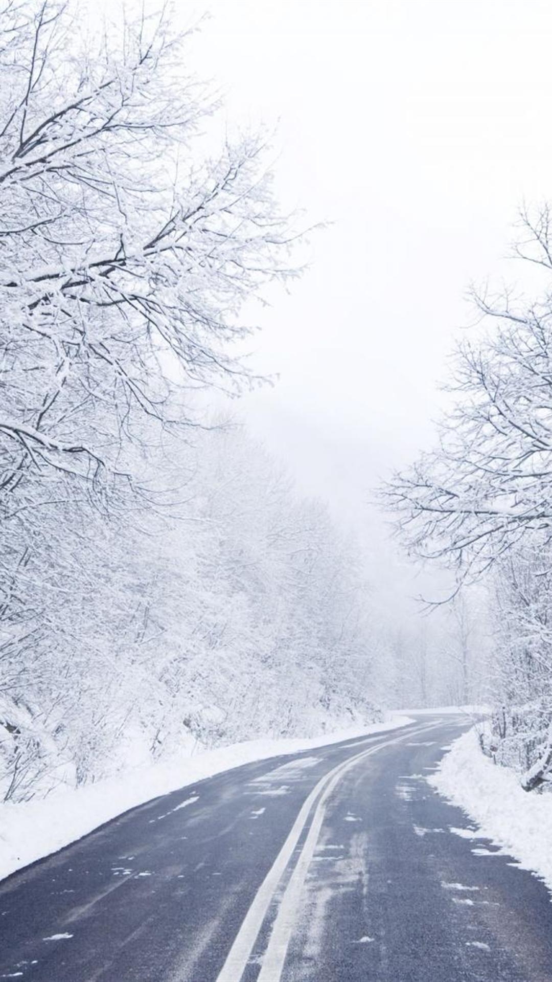 1080x1920 Free download download cold winter road wallpaper for iphone 6, Phone