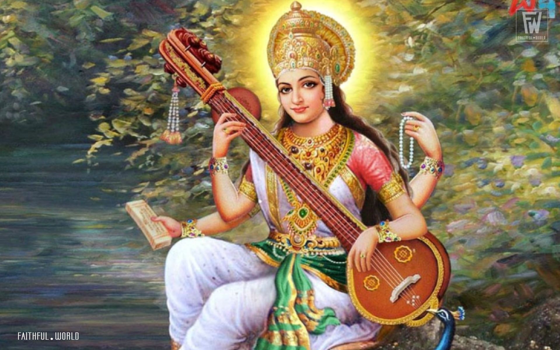 1920x1200 Goddess Saraswati Wallpaper, Desktop