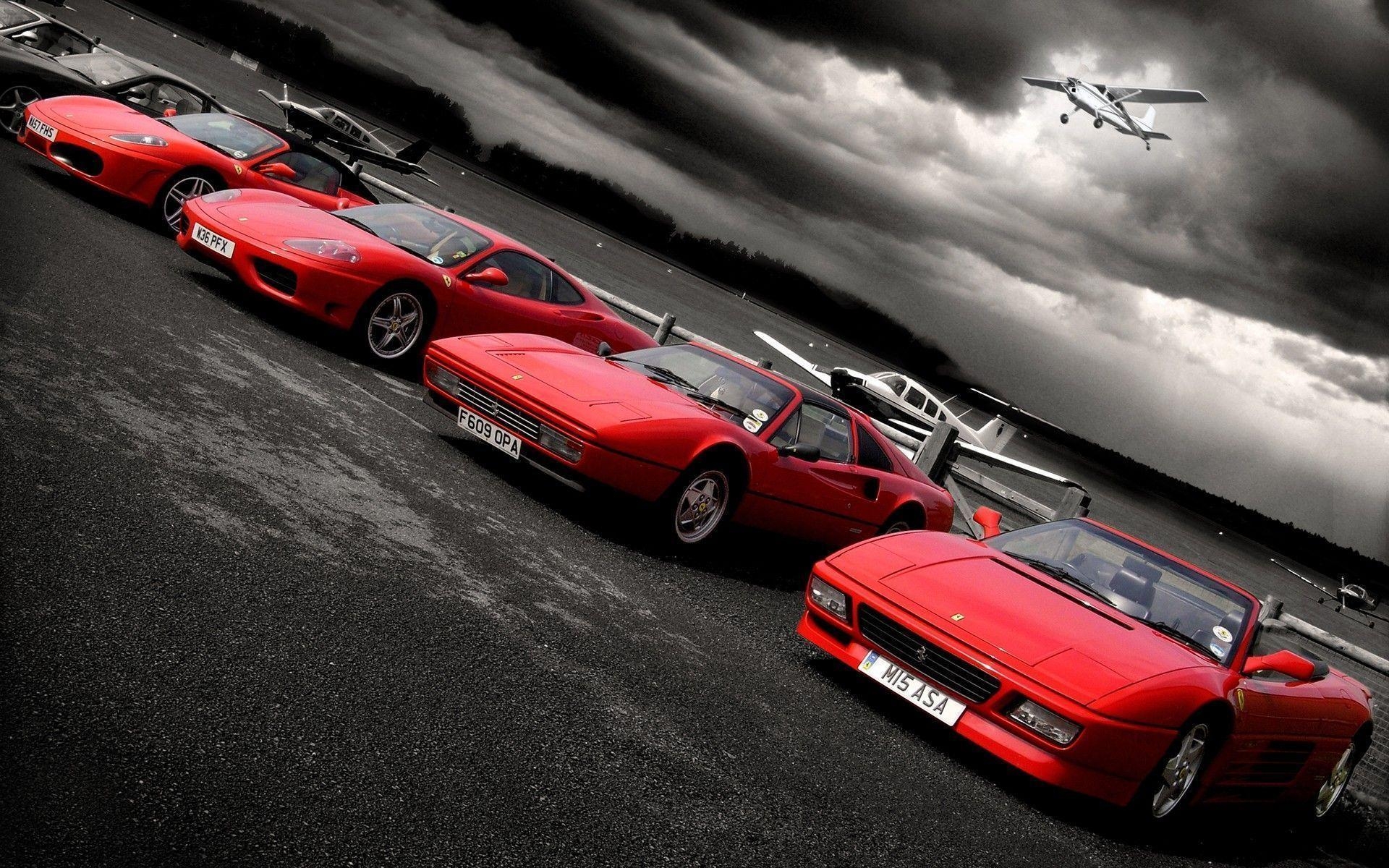 1920x1200 Cars Ferrari Vehicles Selective Coloring Red Testarossa Modena, Desktop