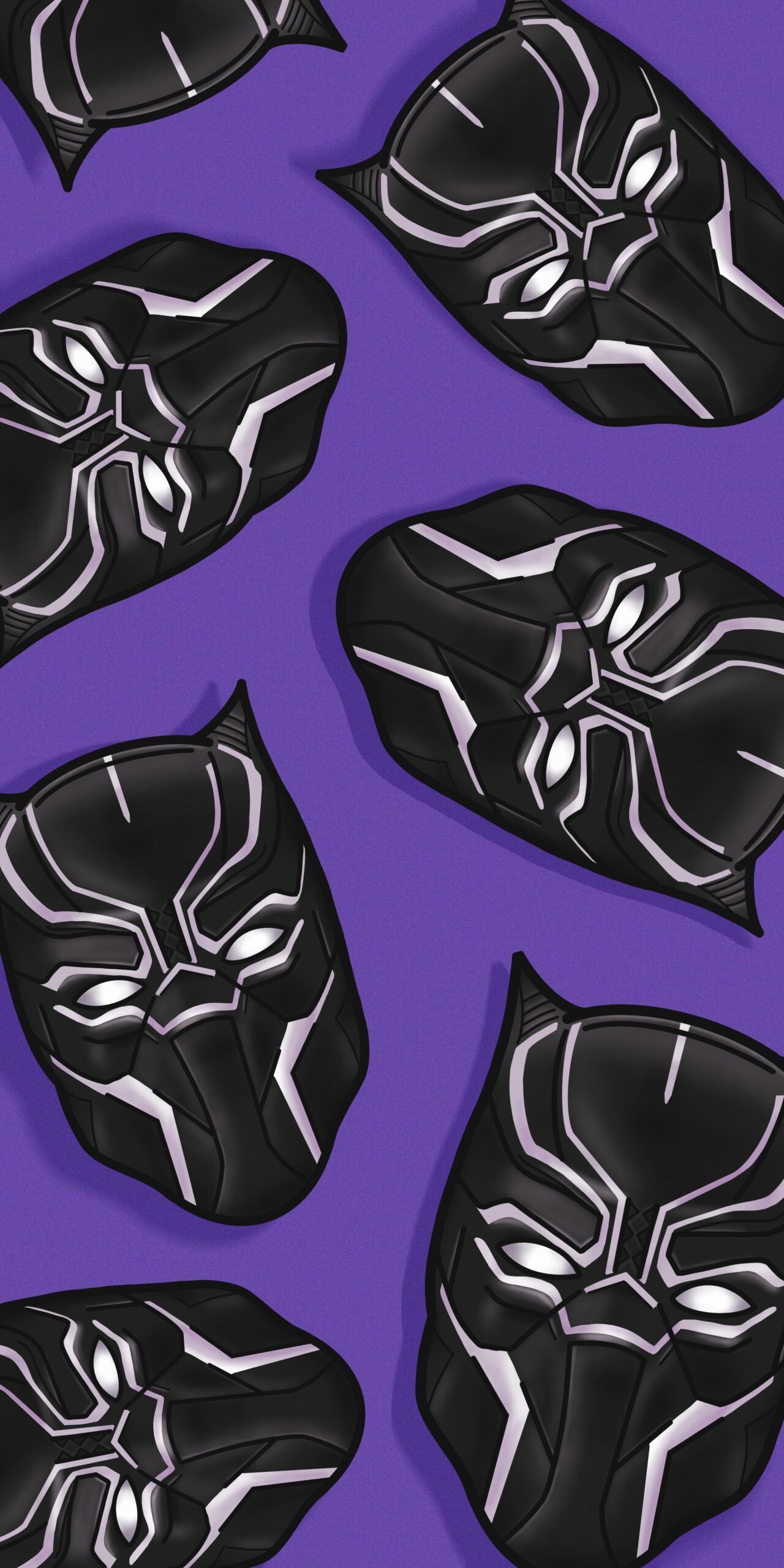 1280x2560 Black Panther Head Purple Wallpaper, Phone