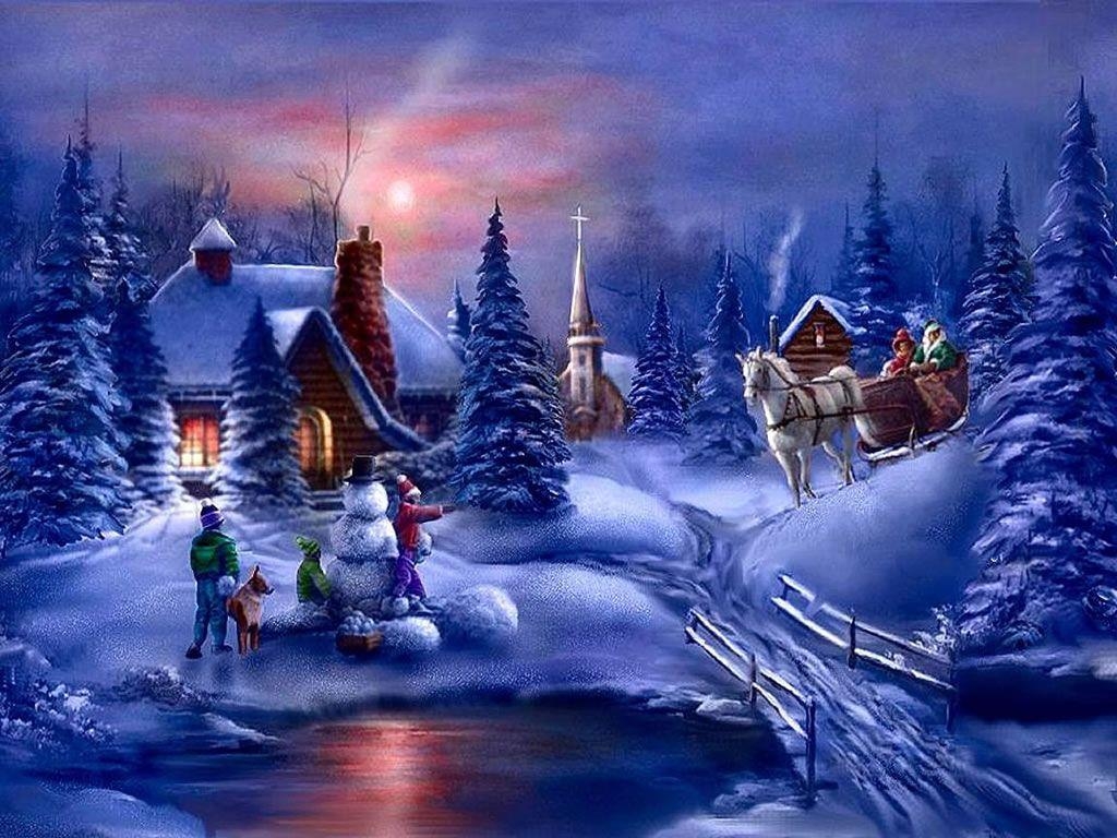 1030x770 winter scene wallpaper 2015, Desktop