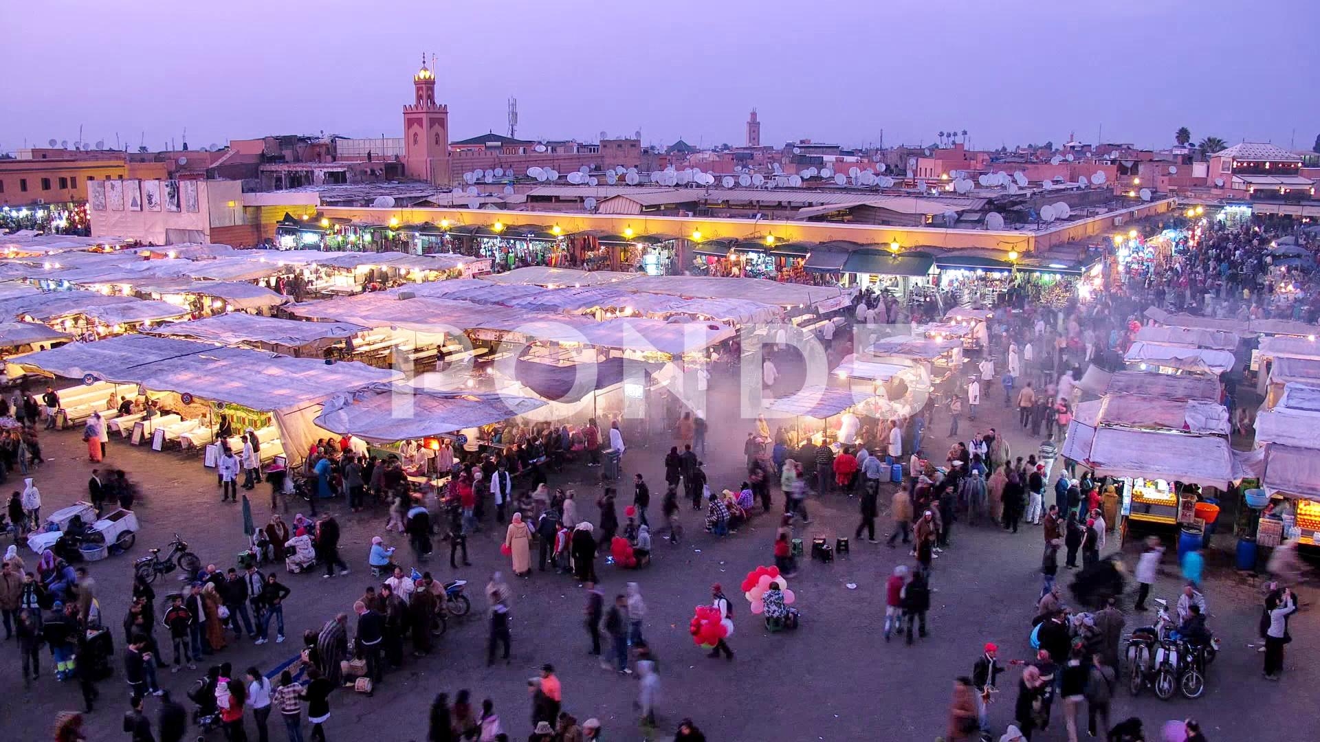 1920x1080 Timelapse On Jemaa El Fnaa Square In Marrakesh During The Sunset, Desktop