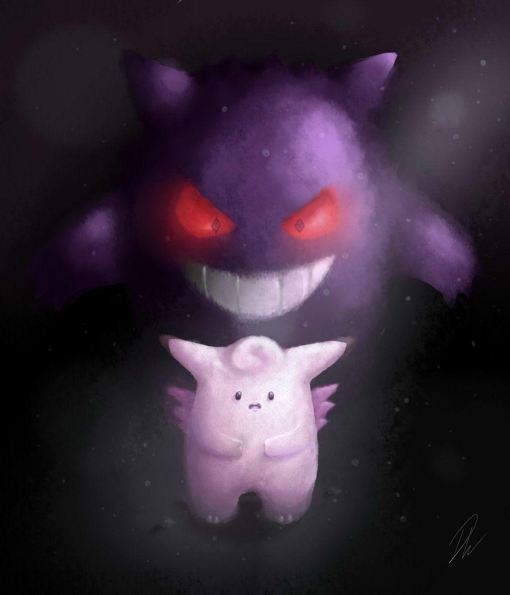 1030x1200 Clefable and Gengar, Phone