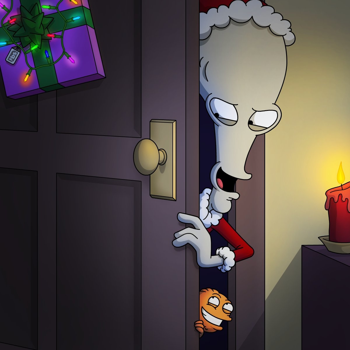 1200x1200 American Dad ar Twitter: Twas the night before Christmas And allse Not a creature was stirring Except Roger and Klaus, Phone