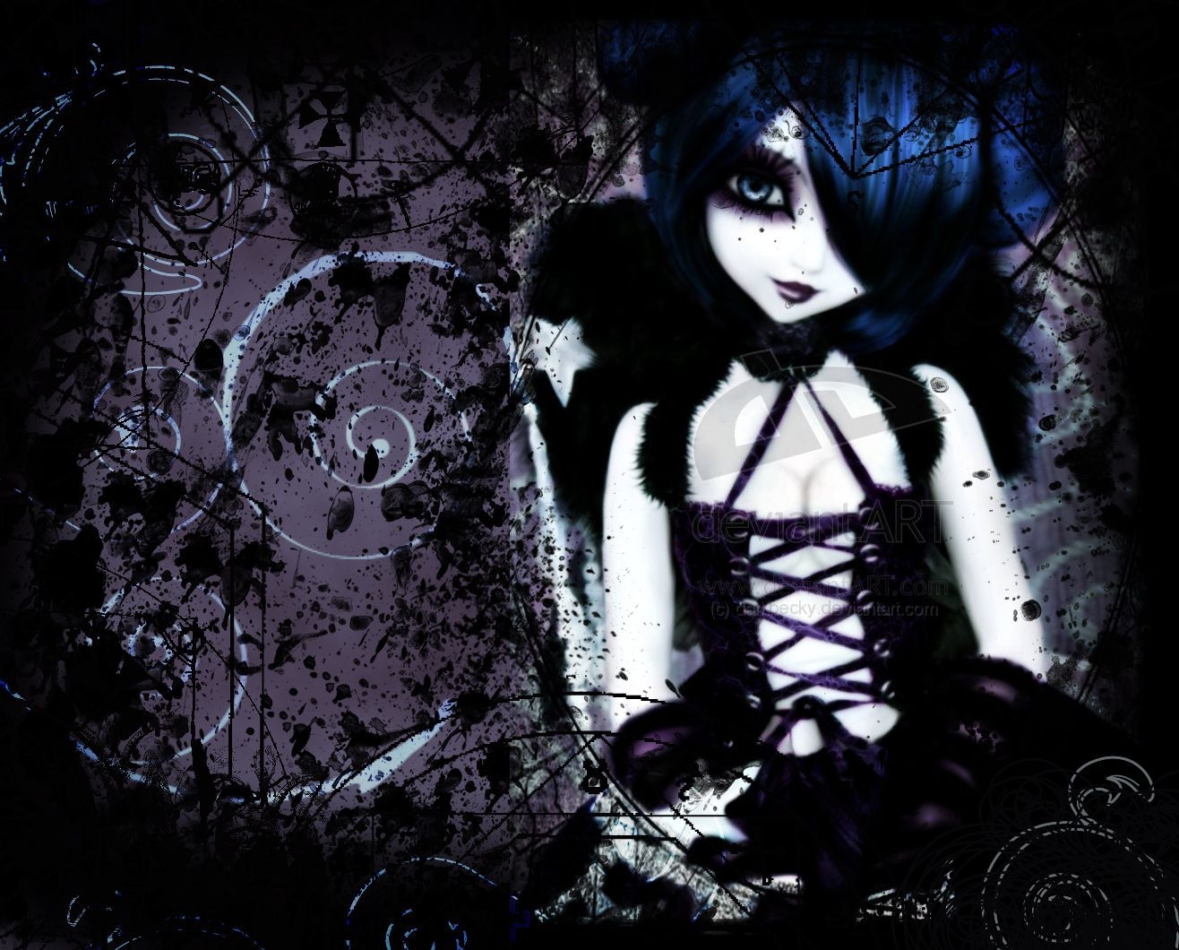 1320x1060 Anime Photo: gothic anime. Gothic anime, Emo wallpaper, Goth wallpaper, Desktop