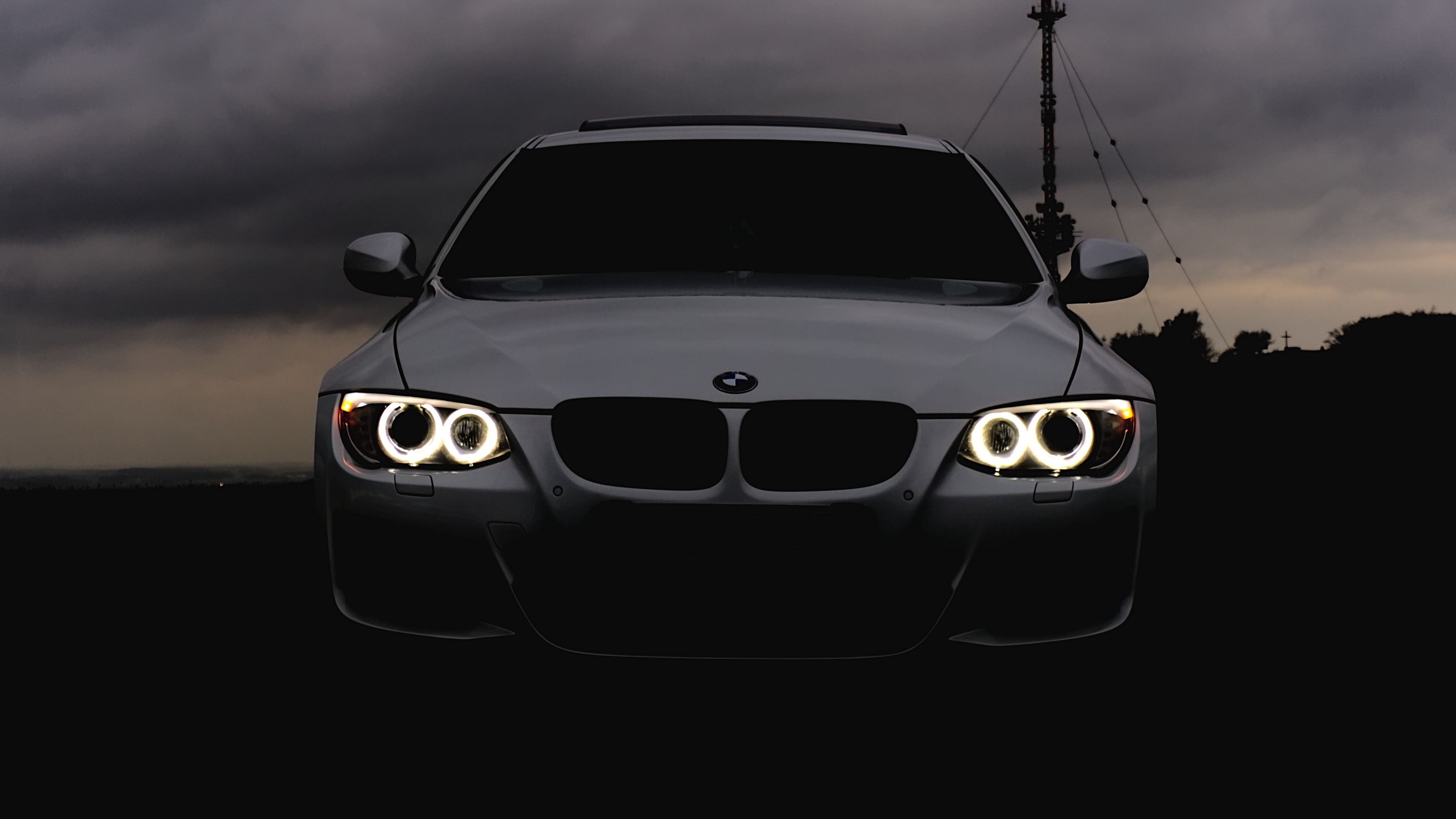 3840x2160 bmw, headlights, car, cloudy, overcast 4k headlights, Car, bmw. Bmw wagon, Jaguar car, Car hd, Desktop