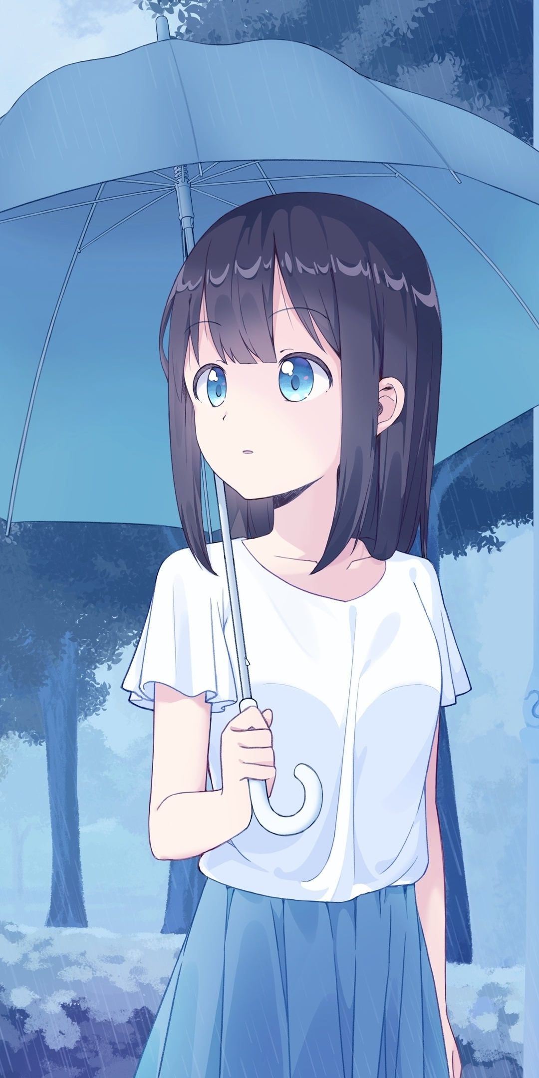 1080x2160 Download anime girl, cute, with umbrella, art  wallpaper, honor 7x, honor 9 lite, honor view  HD image, background, 18103, Phone