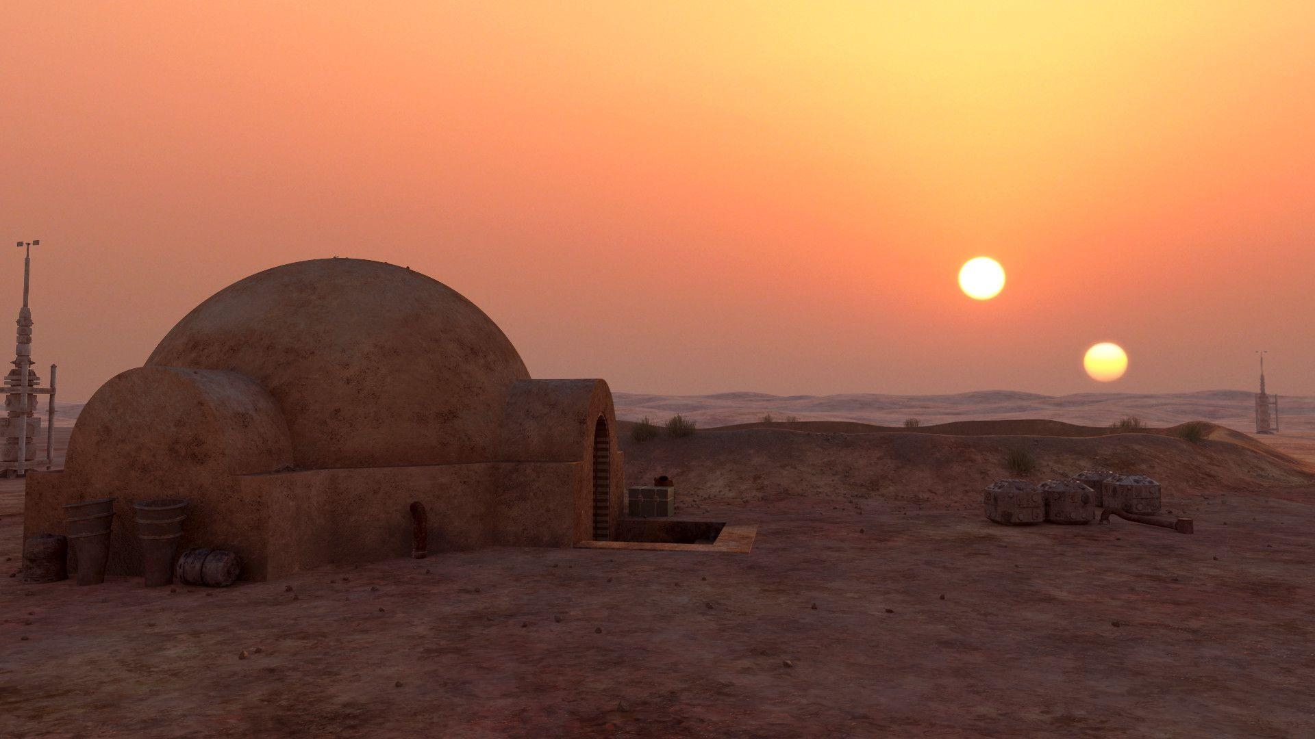 1920x1080 image of Tatooine Moons - #SpaceHero, Desktop