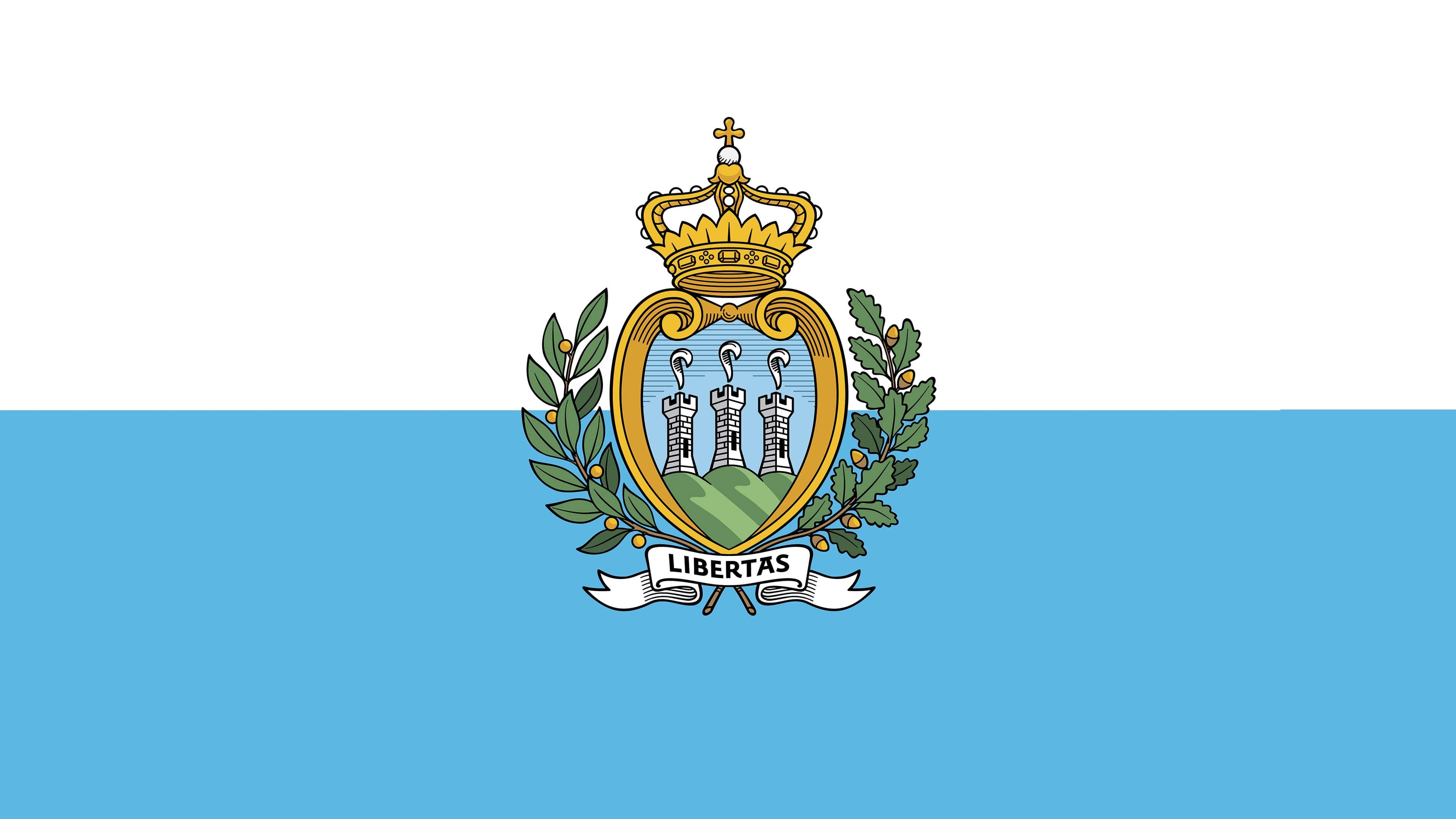 3840x2160 San Marino Flag UHD 4K Wallpaper, Desktop