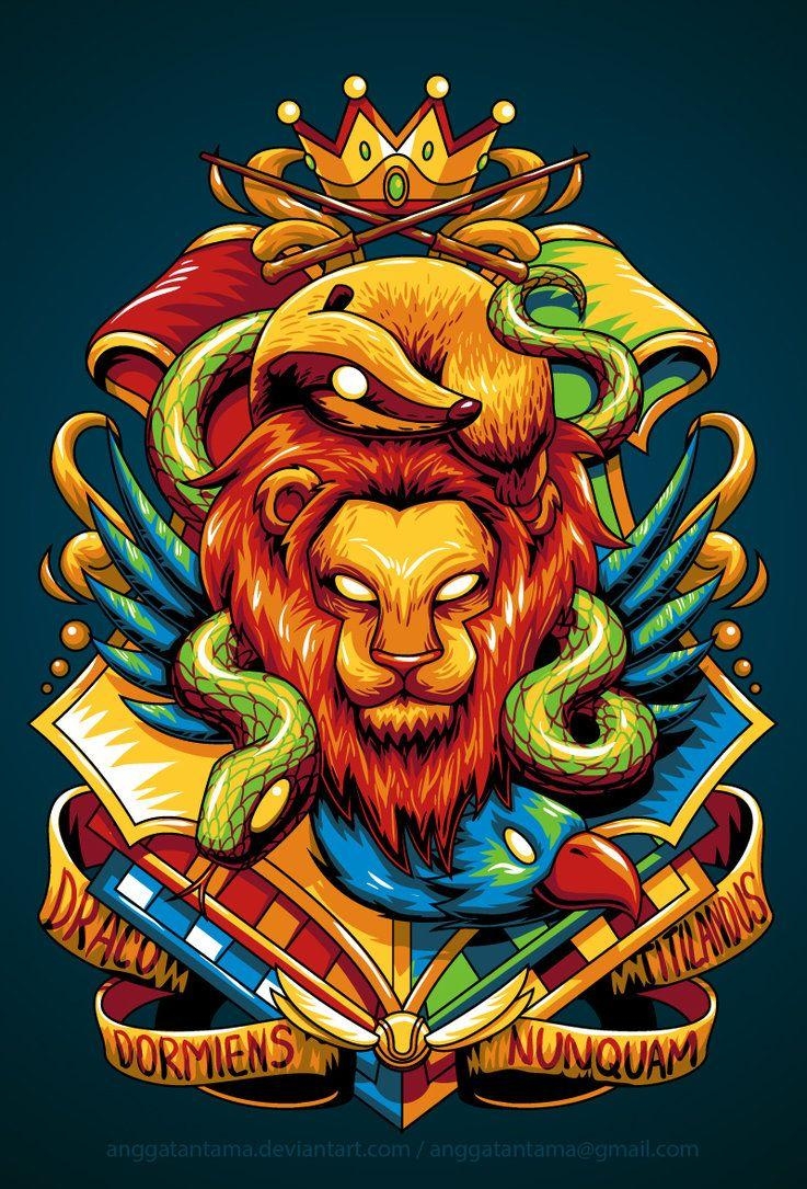 740x1090 Hogwarts Houses, Phone