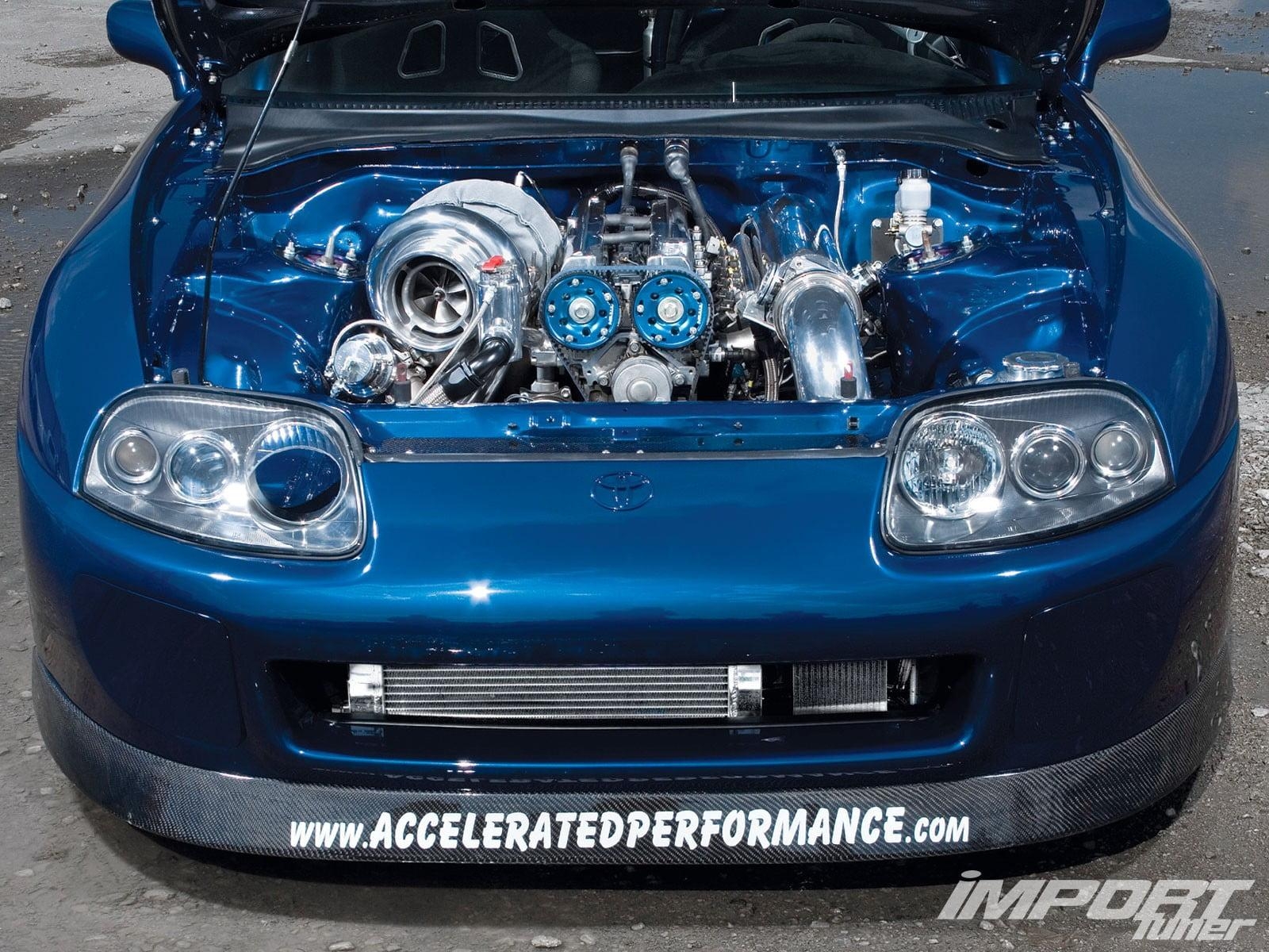 1600x1200 Blue car engine bay, Toyota Supra, Toyota, car, blue cars HD, Desktop